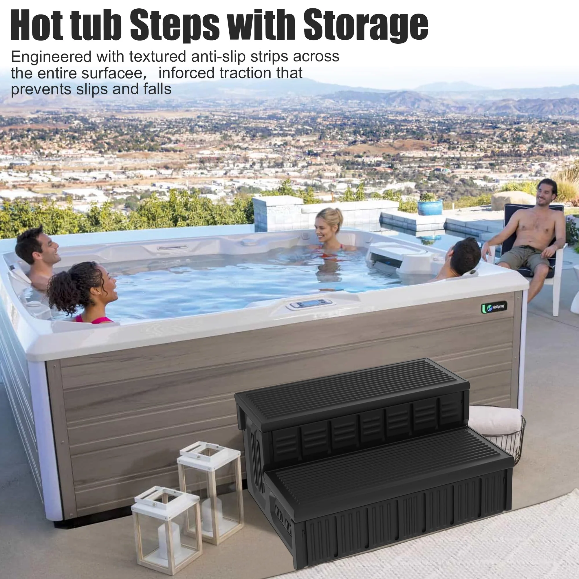 Hot Tub Steps, Outdoor Spa Steps with Storage, Non-Slip & Sturdy Hot Tub Stairs, 36 Inches Long - Image 6