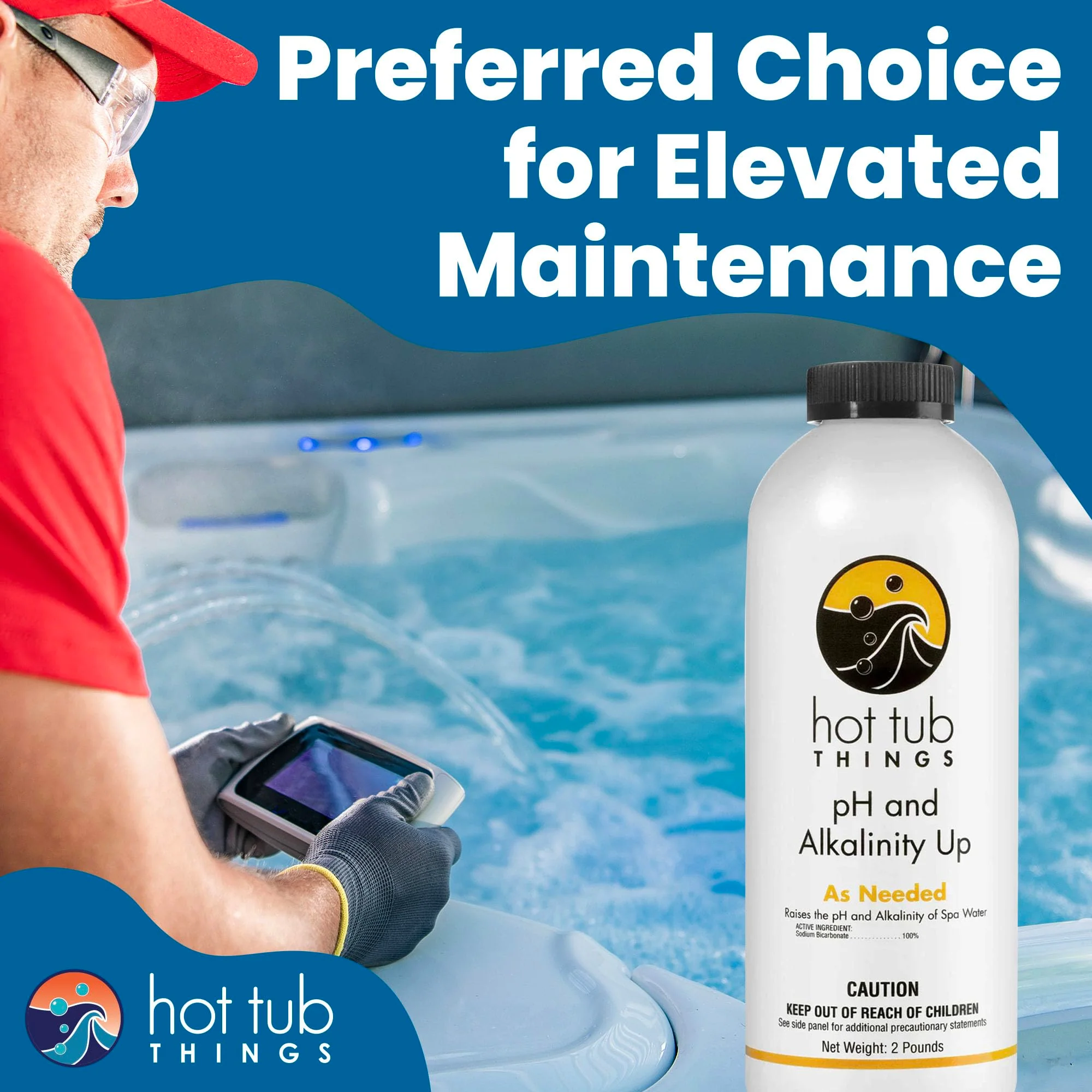 Hot Tub Things pH Up & Alkalinity Increaser for Hot Tub – Pool Shock, Alkalinity Up, pH Increaser and Alkaline Booster for Spa or Pool, Maintain Balanced Water Quality and Clear Water Use – 2 Pounds - Image 2