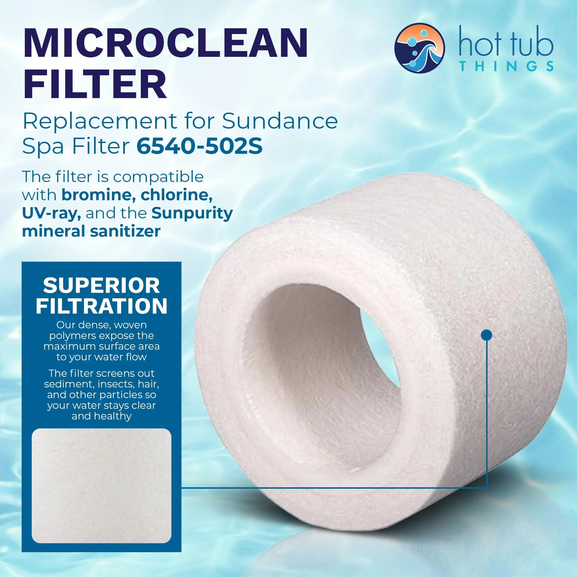 Hot Tub Things Replacement Filter Cartridge for Sundance Spas 6540-502 (2002–2024), MicroClean Technology, Captures Oils & Fine Debris, Tool-Free Replacement Every 3-4 Months, Spa Filter Cartridges - Image 6