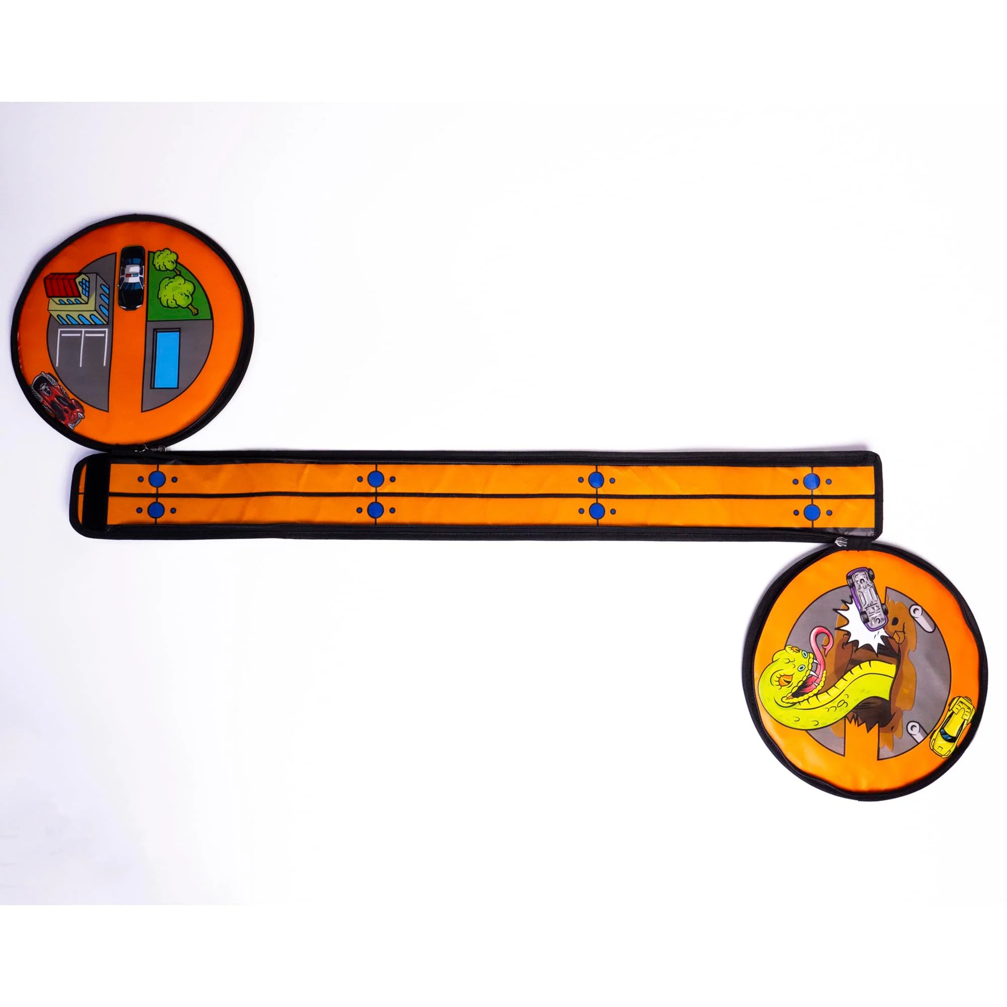 Hot Wheels Tara Toy: ZipBin Wheelie Track Pack - Unzips Into A Racetrack Mat, Holds 100 Toy Cars, Storage & Play, Circle Tire Design, Kids Ages 3+ - Image 4