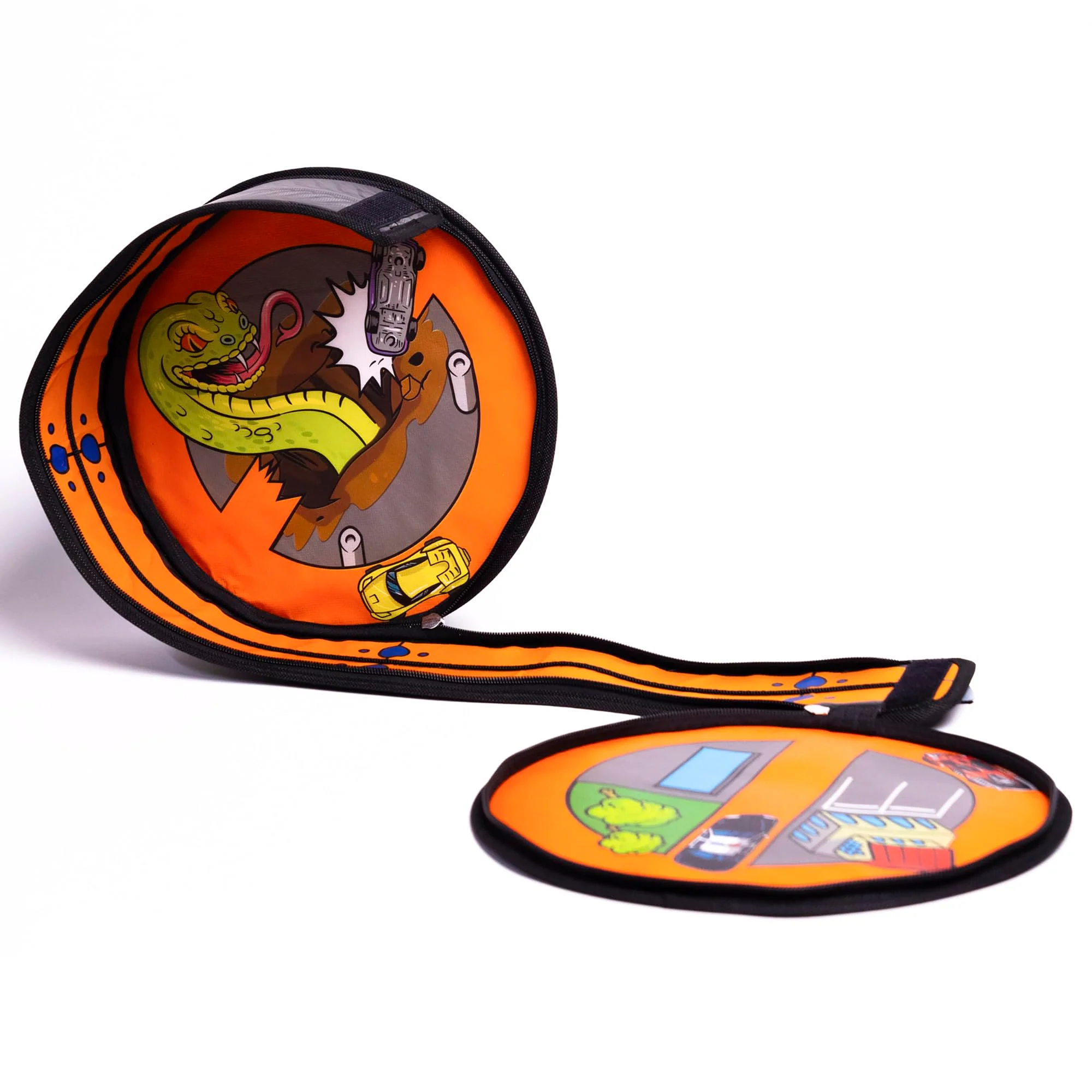 Hot Wheels Tara Toy: ZipBin Wheelie Track Pack - Unzips Into A Racetrack Mat, Holds 100 Toy Cars, Storage & Play, Circle Tire Design, Kids Ages 3+ - Image 5