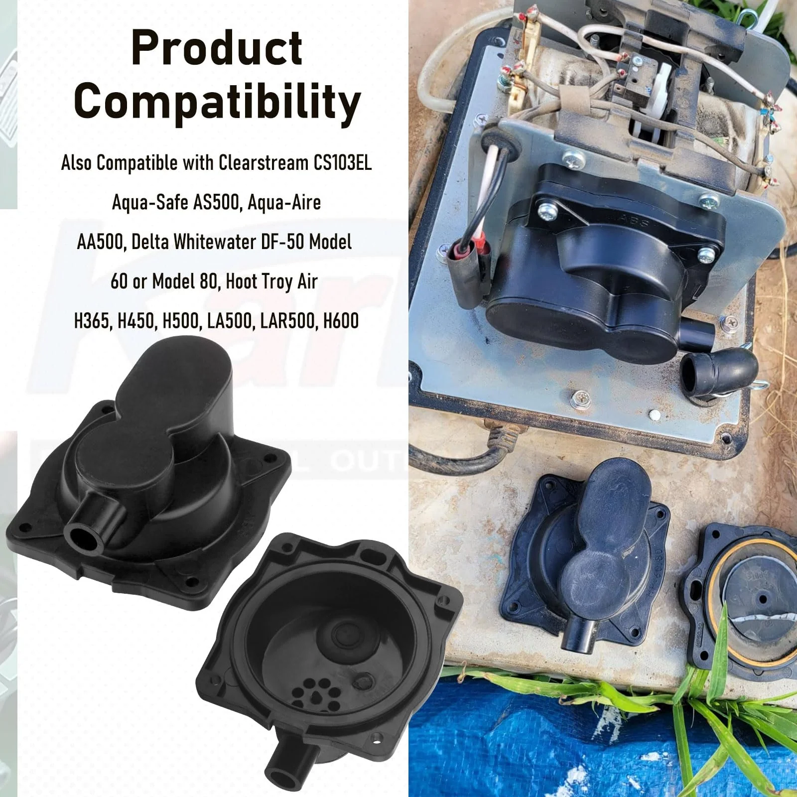 HP60/80 Air Pump Rebuild Complete Kit for Hiblow HP 80, HP 60 Aerators, HP-80-0110, with White Switch - Image 7