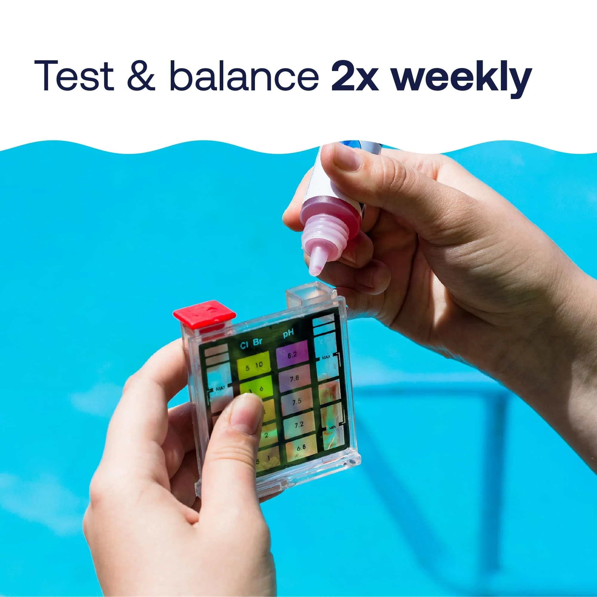 HTH 1275 Swimming Pool Care 6-Way Test Kit, Swimming Pool Water Chemical Tester, 100 Tests - Image 3
