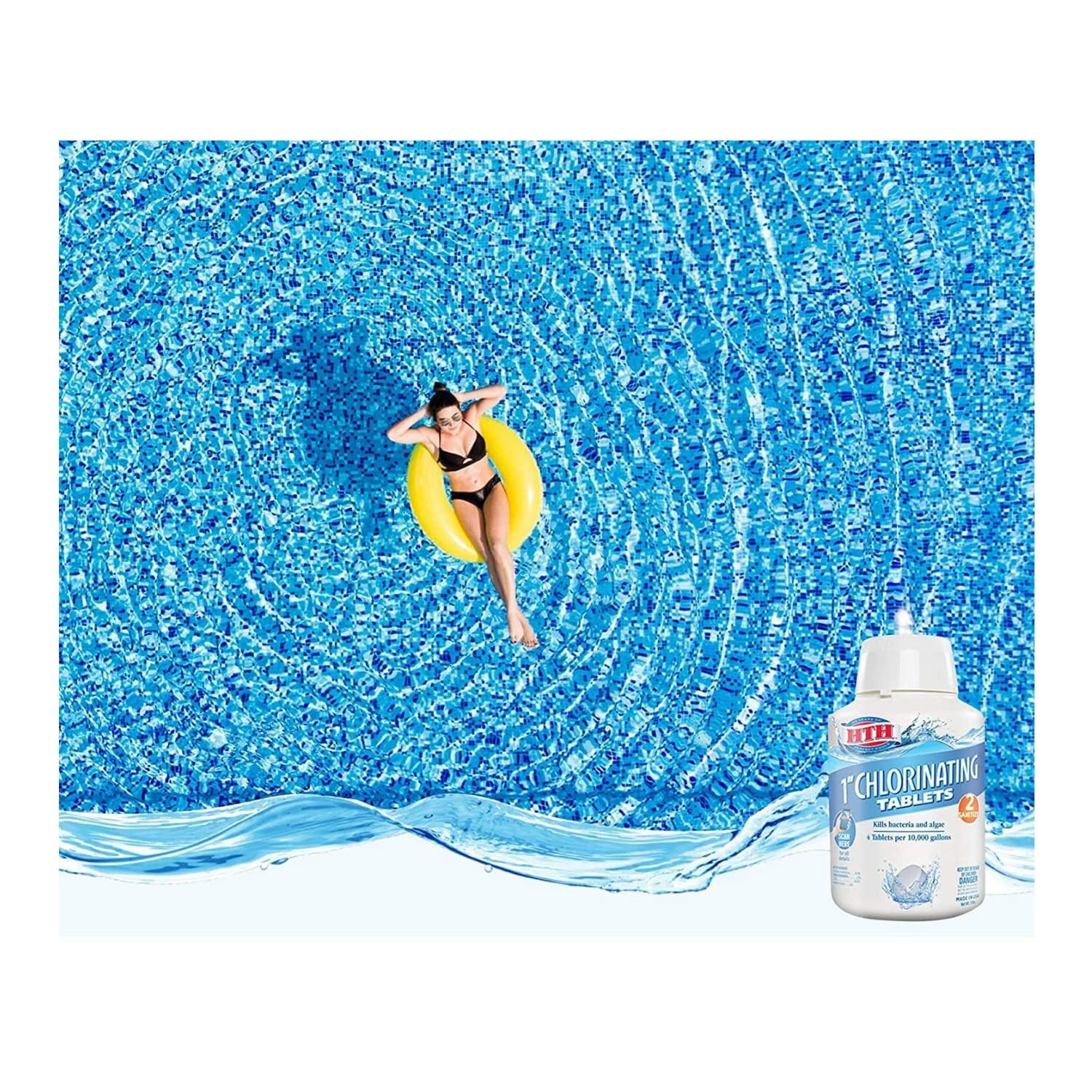 HTH 42031 1" Chlorinating Tablets Swimming Pool Chlorine, 5 lbs - Image 2