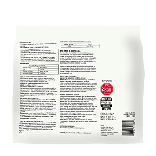 HTH 52030B Swimming Pool Care Shock, Swimming Pool Chlorinator Boosts Chlorine Levels, Cal Hypo Formula, 13.3oz (Pack of 6) - Image 7