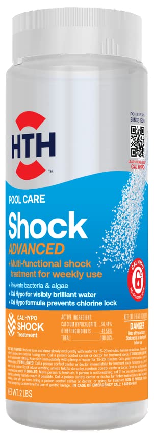 HTH 52043 Pool Care Shock Advanced, Swimming Pool Chemical Prevents Bacteria & Algae, Cal Hypo Formula, 2 lbs (2-Pack) - Image 6