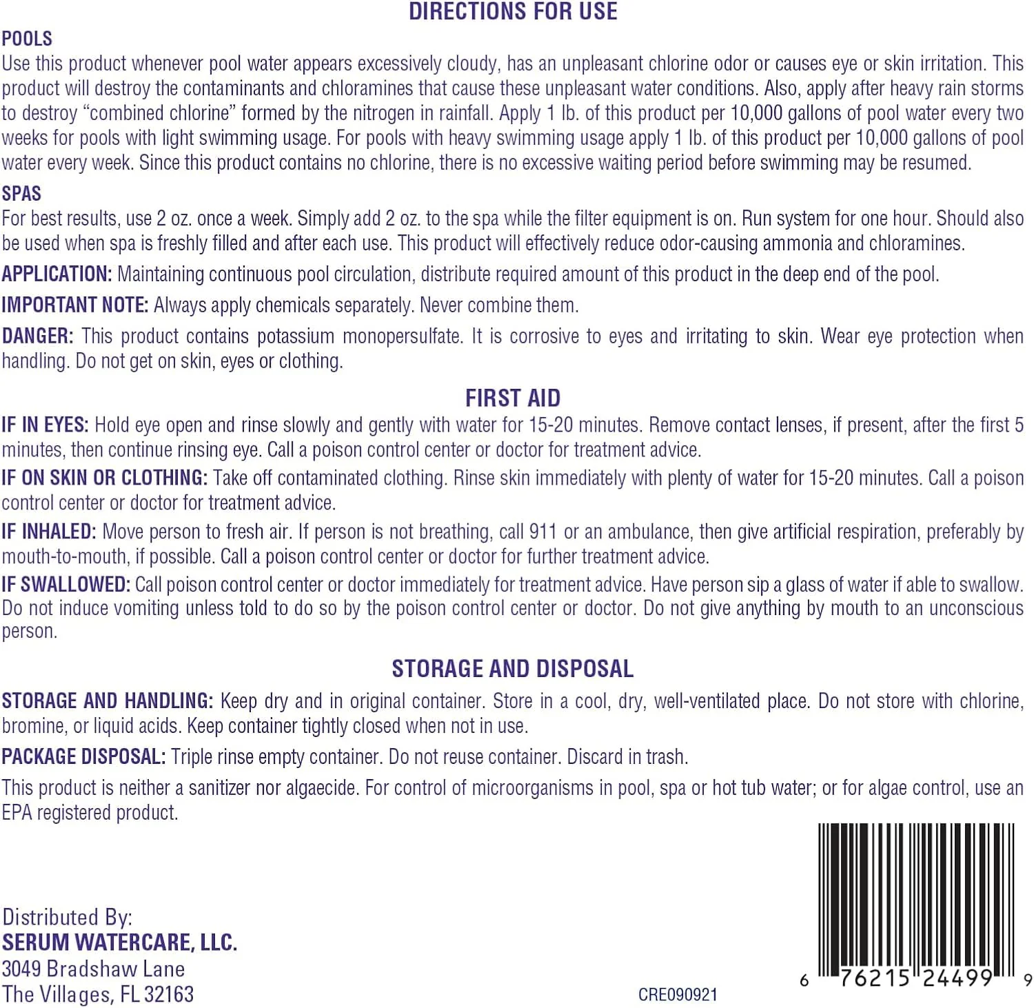 HTS Turbo 1.5 lbs Non-Chlorine Spa Shock - Oxidizer for Hot Tub & Spa - Fast-Dissolving, Crystal Clear Water, USA Made - Image 3