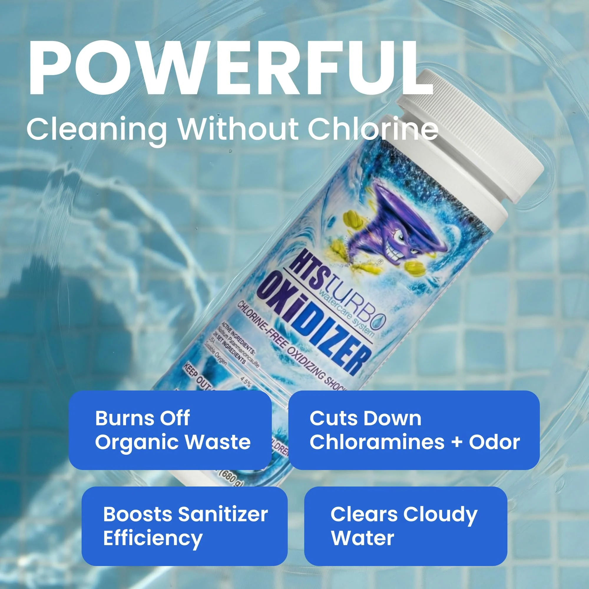 HTS Turbo 1.5 lbs Non-Chlorine Spa Shock - Oxidizer for Hot Tub & Spa - Fast-Dissolving, Crystal Clear Water, USA Made - Image 4