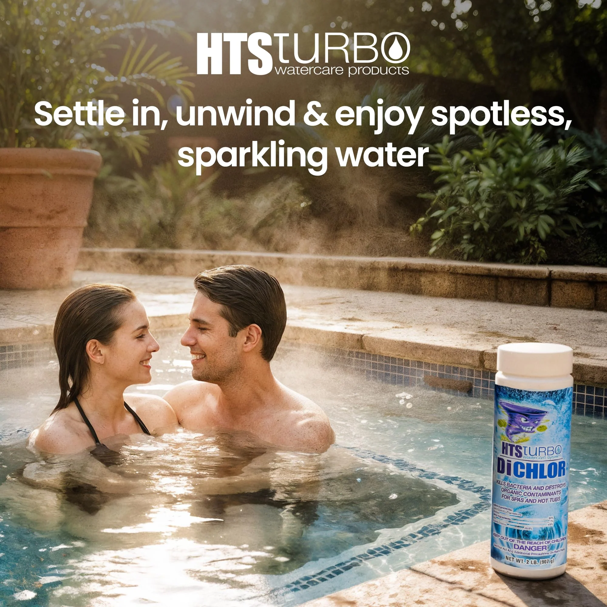 HTS Turbo Chlorine Granules for Hot Tubs and Spa - 2 lbs (32 oz) Made in USA | Stabilized Dichlor, Fast-Dissolving Granular Chlorine Sanitizer | Hot Tub Spa Water Care Treatment - Image 7