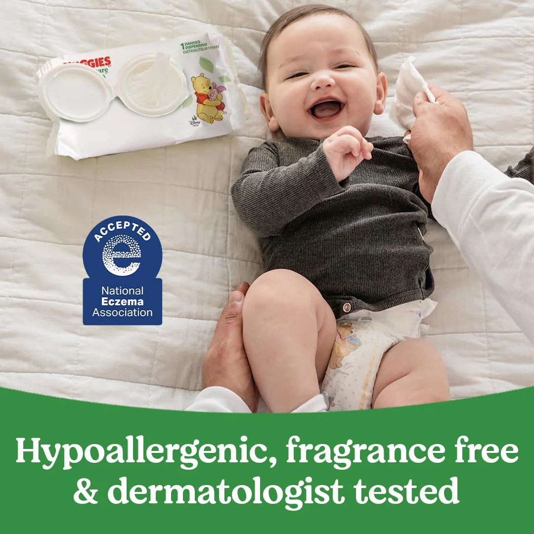 Huggies Natural Care Sensitive Baby Wipes, Unscented, Hypoallergenic, 99% Purified Water, 24 Soft Packs of 56 (1344 Wipes Total) - Image 5