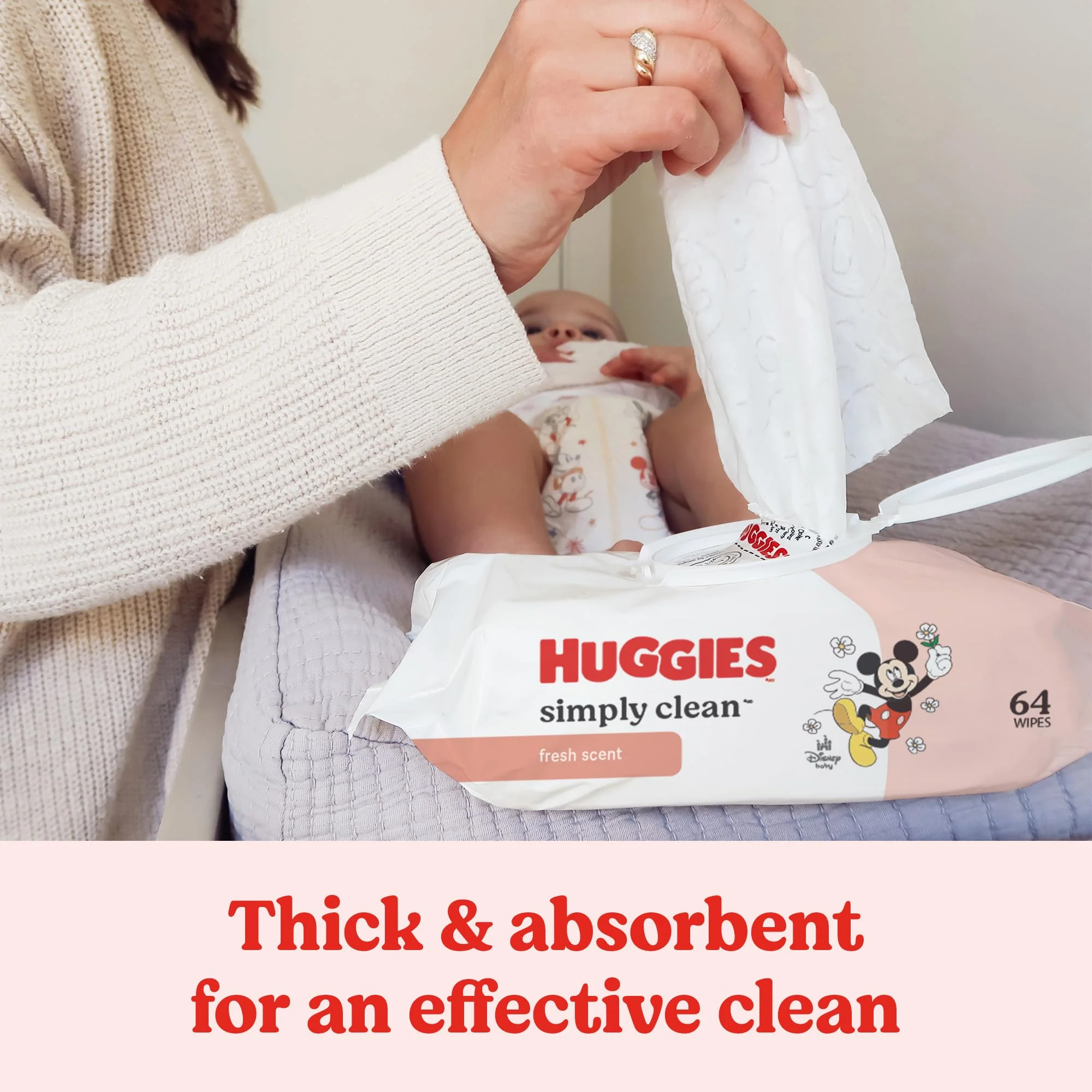 Huggies Simply Clean Fresh Scent Baby Wipes, 1 Flip-Top Pack (64 Wipes Total), Packaging May Vary - Image 4