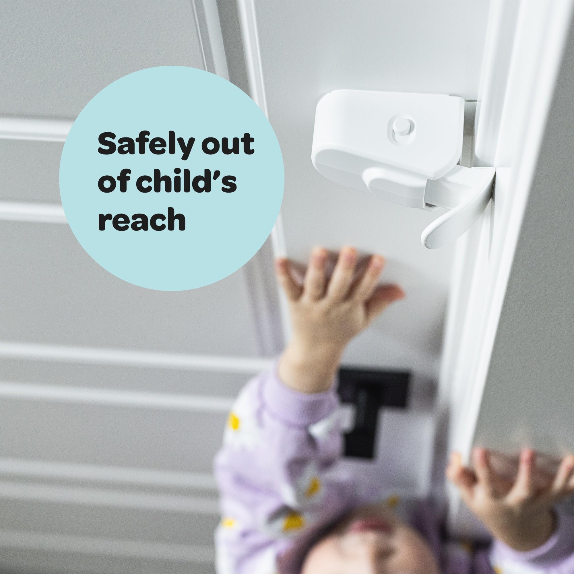 Huglock - The Snap-On Door Lock Kids Can't Reach or Defeat - No Tools or Adhesives Required - Works With Door Knob, Lever or Handle - Childproof Safety Locks are Toddler, Baby and Child Proof (1 Pack) - Image 5