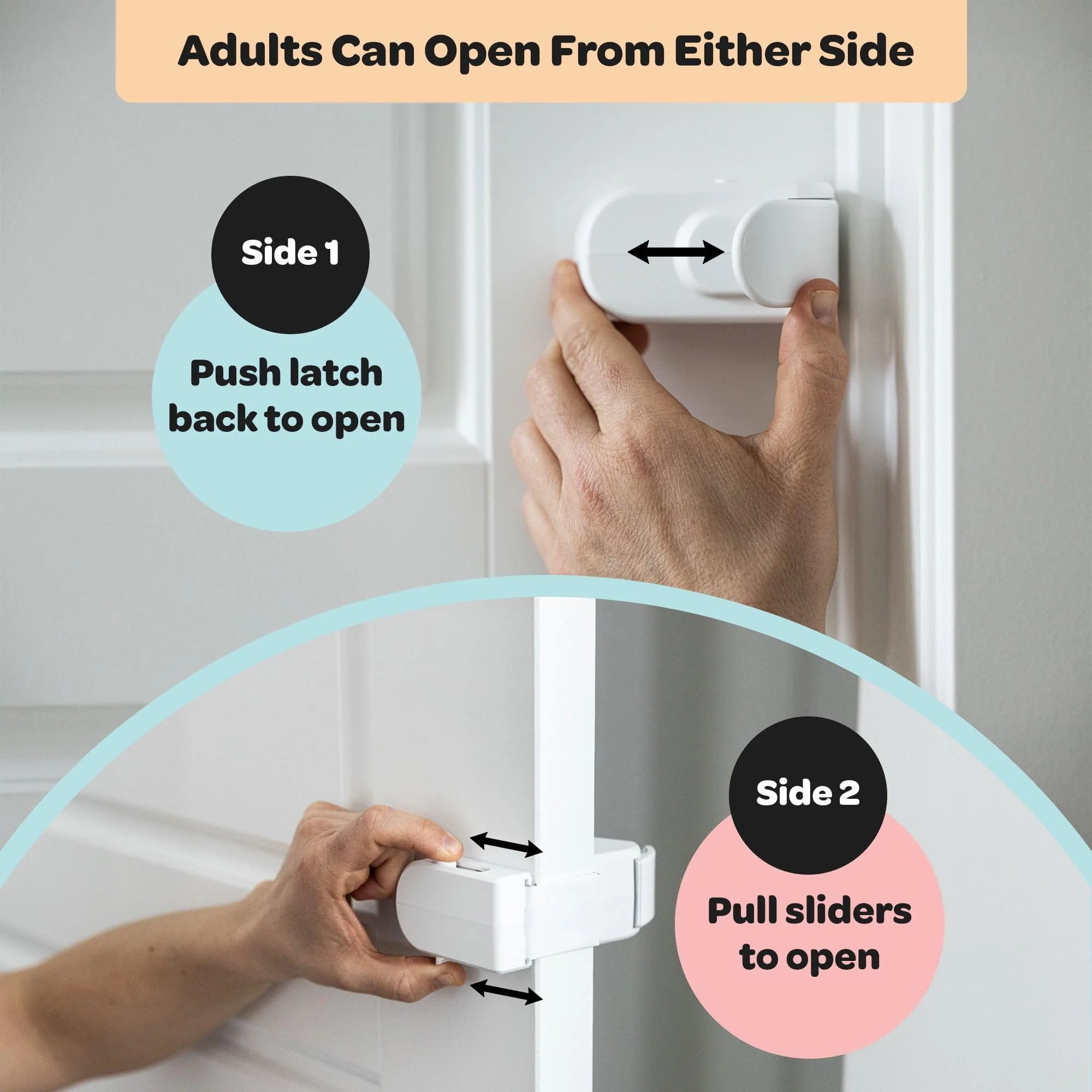 Huglock - The Snap-On Door Lock Kids Can't Reach or Defeat - No Tools or Adhesives Required - Works With Door Knob, Lever or Handle - Childproof Safety Locks are Toddler, Baby and Child Proof (1 Pack) - Image 7