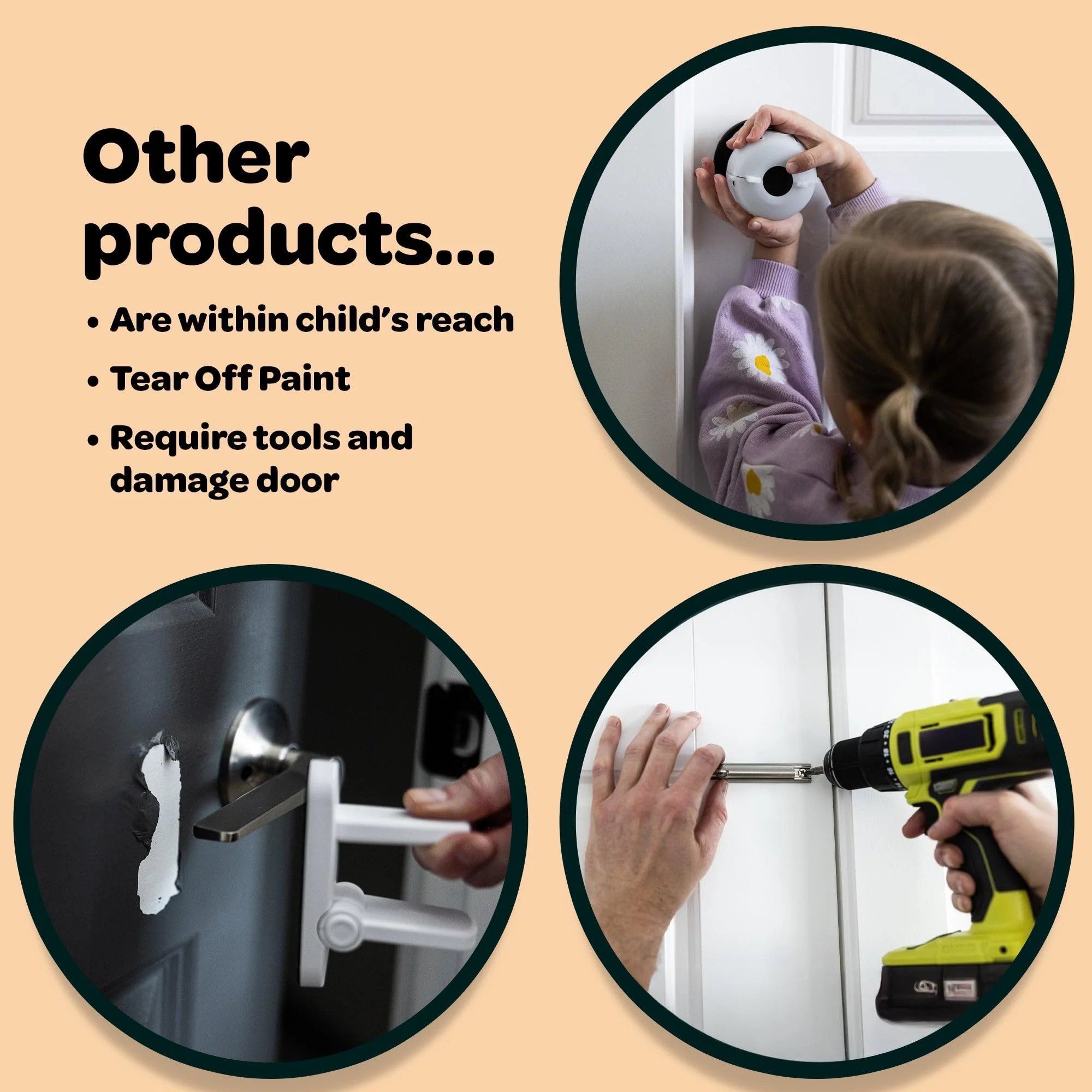 Huglock - The Snap-On Door Lock Kids Can't Reach or Defeat - No Tools or Adhesives Required - Works With Door Knob, Lever or Handle - Childproof Safety Locks are Toddler, Baby and Child Proof (1 Pack) - Image 8