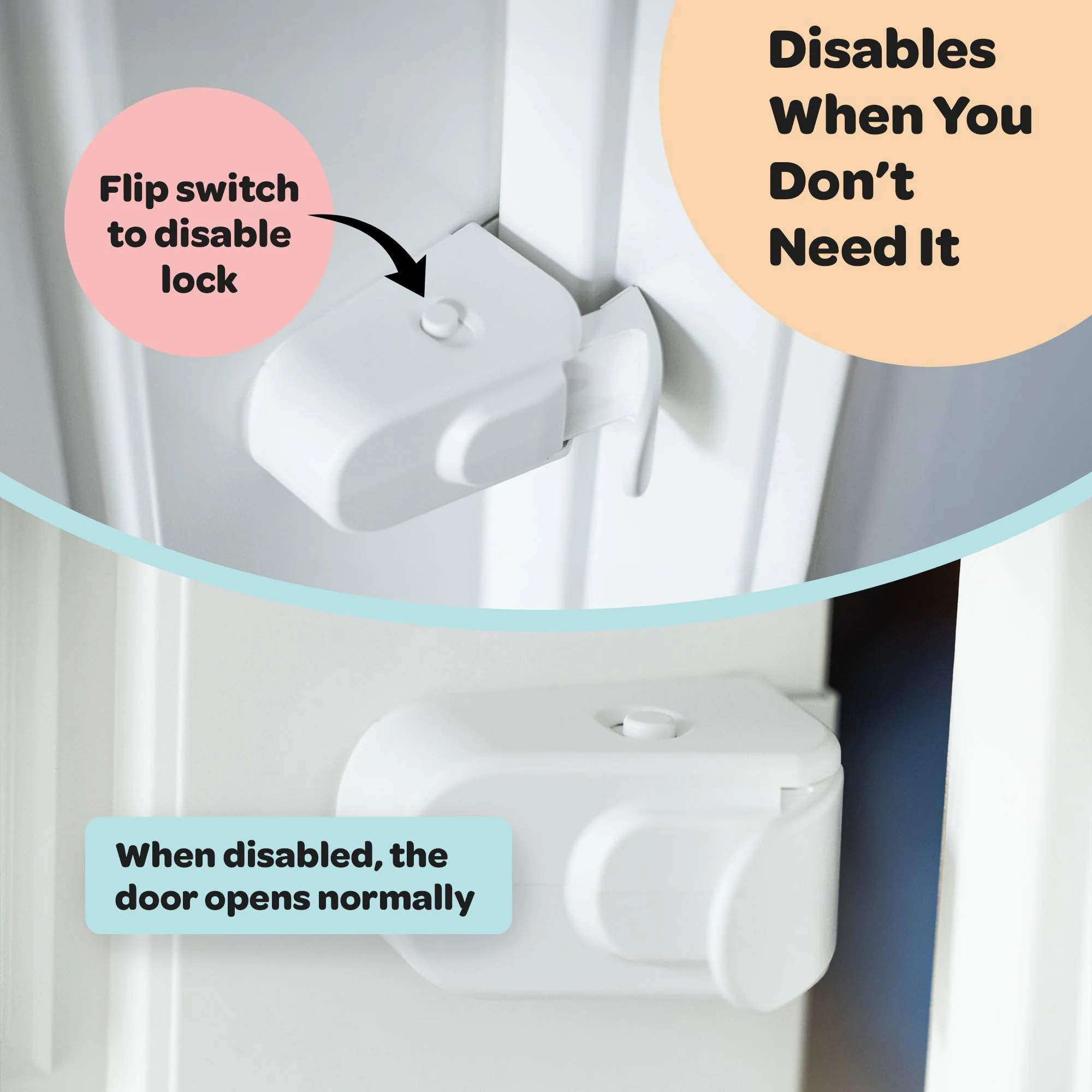Huglock - The Snap-On Door Lock Kids Can't Reach or Defeat - No Tools or Adhesives Required - Works With Door Knob, Lever or Handle - Childproof Safety Locks are Toddler, Baby and Child Proof (1 Pack) - Image 9