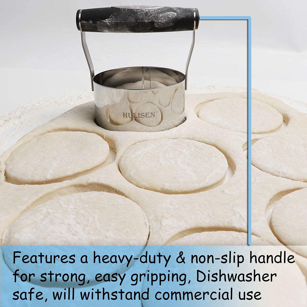 HULISEN Donut Cutter & 3.5 inch Biscuit Cutter (Set of 2), with Soft Grip Handle, Bonus 2 Pcs Small Cookies Cutter - Stainless Steel Professional Baking Dough Tool Set, Gift Package - Image 7