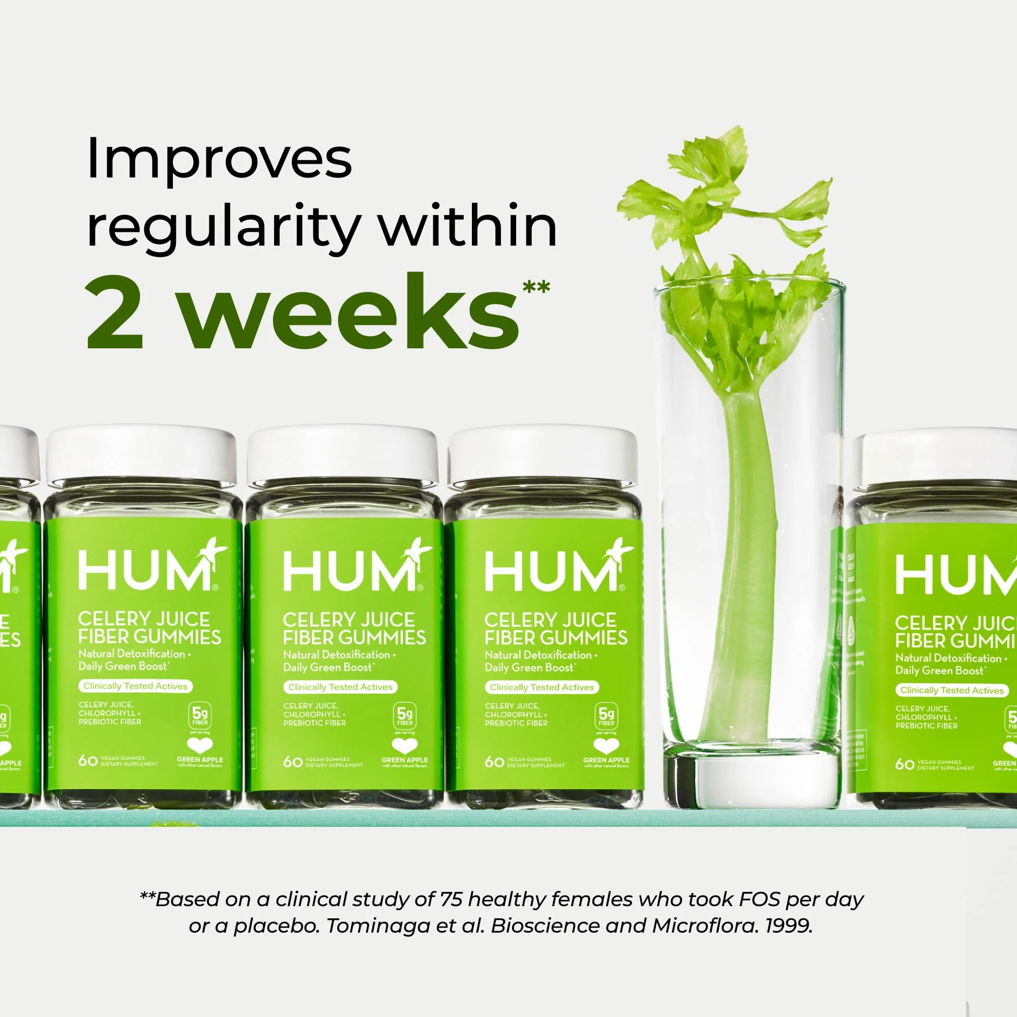 HUM Celery Juice Fiber Gummies for Adults, First Prebiotic Celery Juice Gummy, Gluten Free Fiber Supplement Supports Detoxification, Gut Health, Greens Gummies, Chlorophyll & Prebiotic Fiber, 60 Count - Image 7