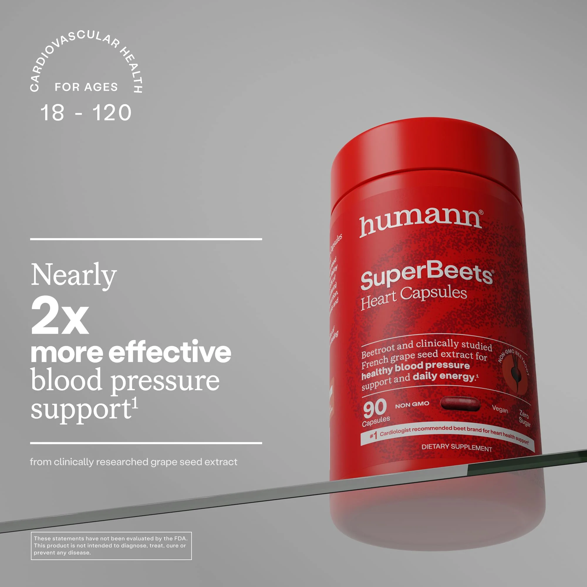 Humann SuperBeets Beet Root Capsules Quick Release 1000mg, Helps Support Nitric Oxide Production, Blood Pressure Support, Heart Health, Contains Non-GMO Beetroot Powder, Studied Antioxidants, 90 Count - Image 4