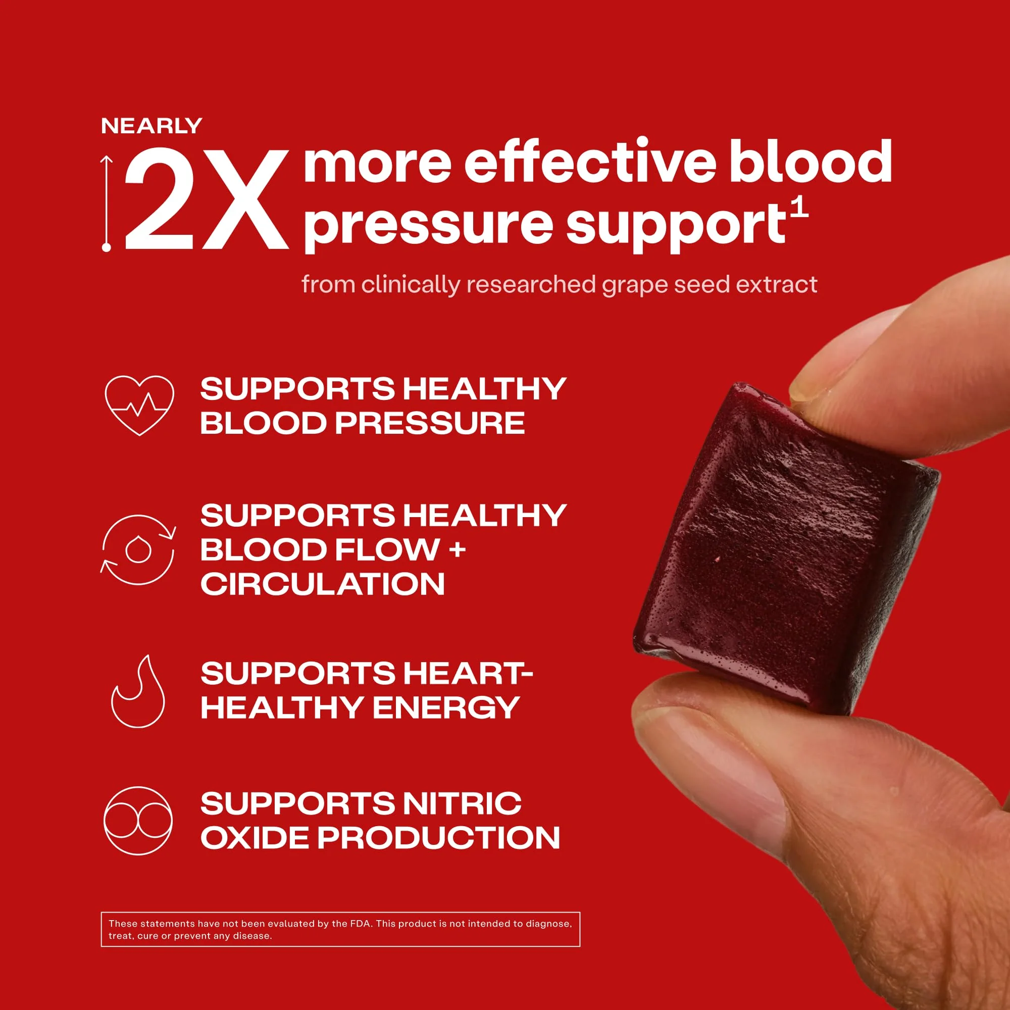 Humann SuperBeets Heart Chews, Beet Root Powder Support Energy Supplement, Nitric Oxide and Blood Pressure Support, Grape Seed Extract & Non-GMO, Heart Health, Pomegranate Berry Flavor, 180 Count - Image 3