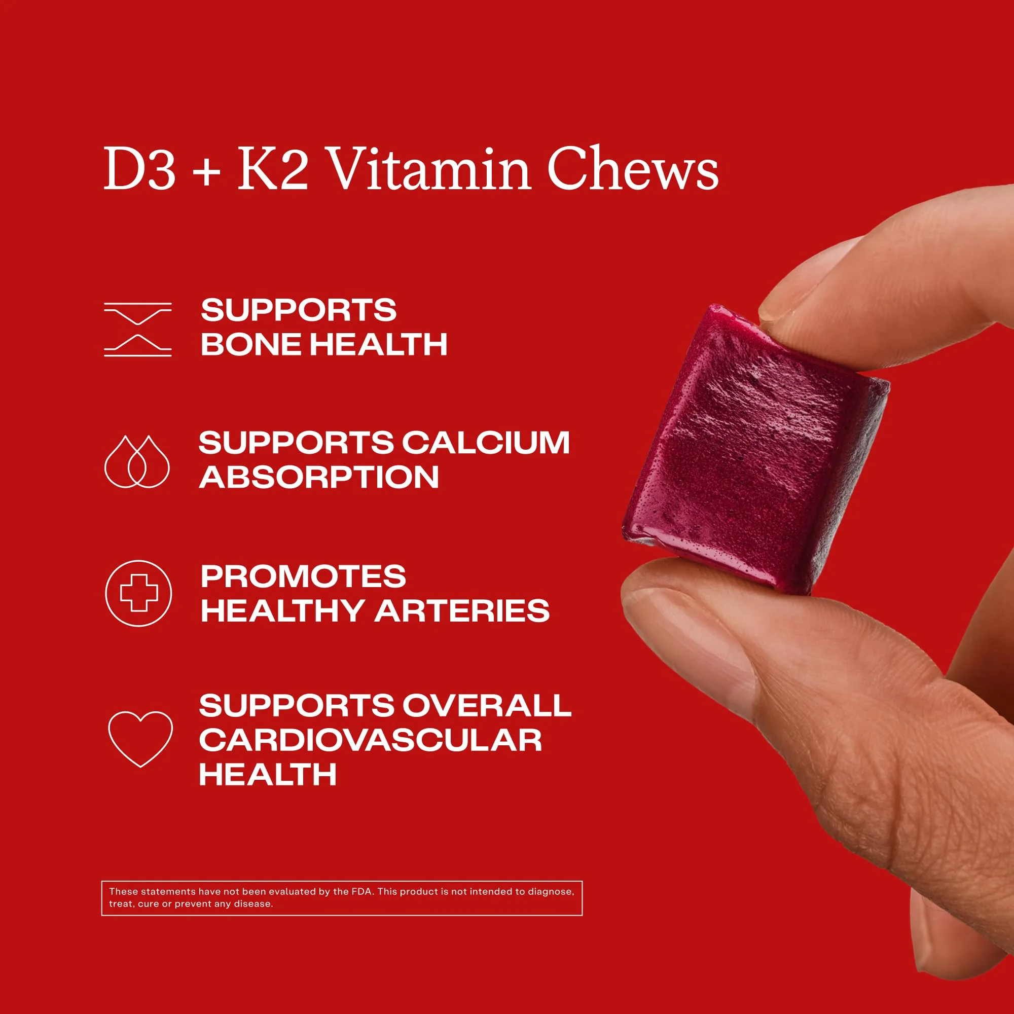 Humann Vitamin D3 + K2 Chews - High Potency Vitamin D 5000iu (125mcg) Helps Support Healthy Mood, Immunity, Cardiovascular, Respiratory Health & Bone Health, Mixed Berry Flavor, 30 Count - Image 8
