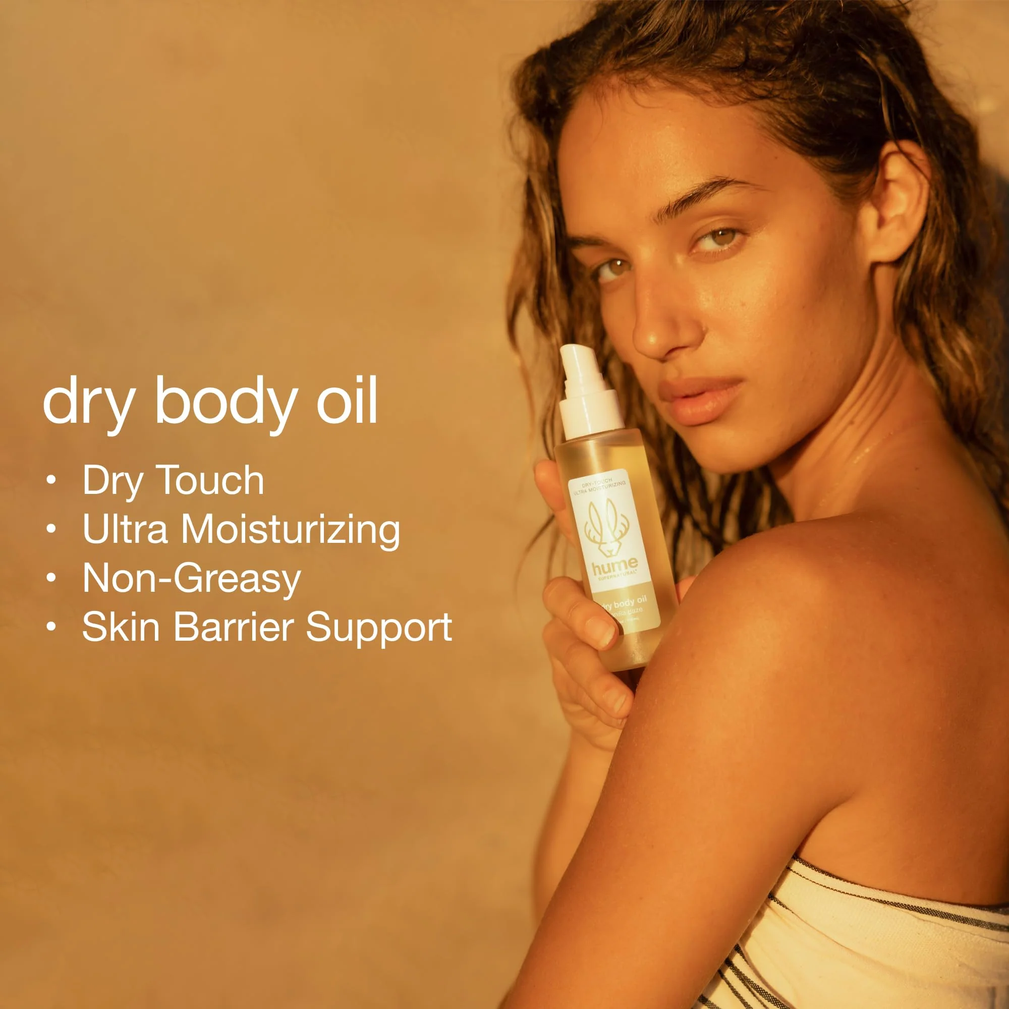 HUME SUPERNATURAL Dry Body Oil Spray - Ultra Hydrating Oil for Dry Skin, Light and Nourishing Body Oils for Women and Men, Long-Lasting Moisture (Amber Woods 1-Pack) - Image 4