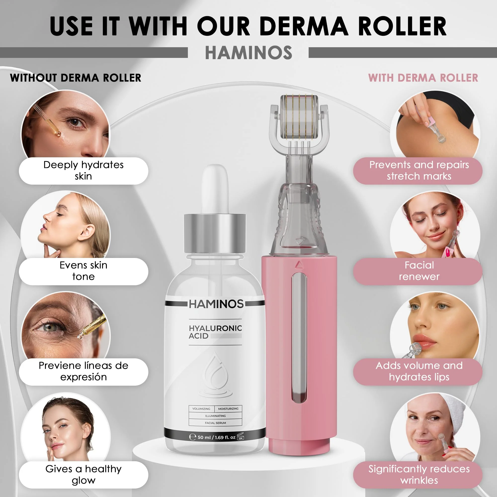 Hyaluronic Acid Serum with Niacinamide, Snail slime, collagen – Lip Plumper, Stretch Marks, Wrinkles, Fine Lines, Hydration - UNIQUE FORMULA (50 ml - 1.69 Fl Oz) - Image 6