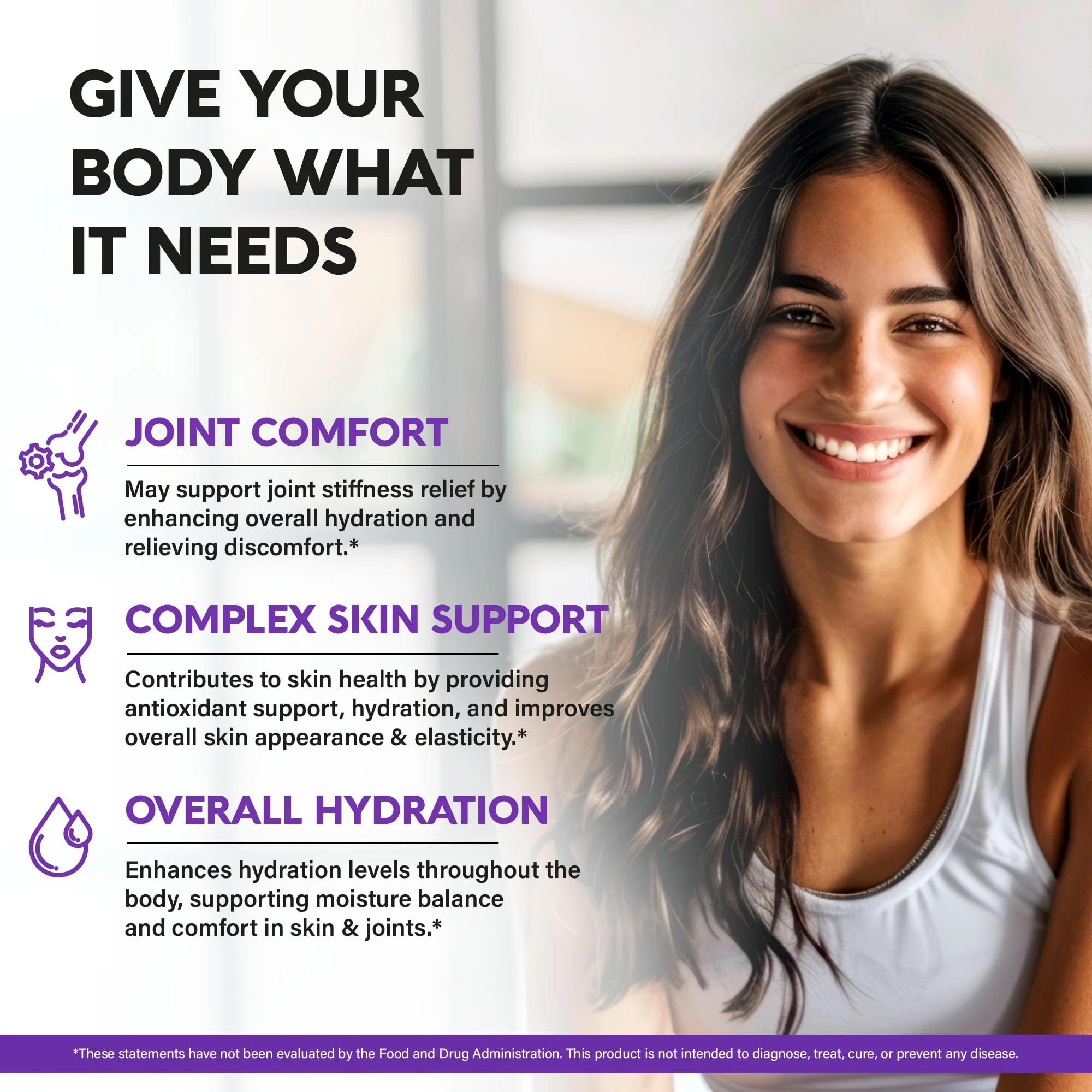 Hyaluronic Acid Supplements 1000 mg - Collagen | MSM | Boswellia | Vitamin D3, C & E - Hyaluronic Acid Capsules - Skin Hydratation & Joint Comfort Support - 7-in-1 Complex - Made in USA - 120 Capsules - Image 7