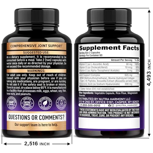 Hyaluronic Acid Supplements 1000 mg - Collagen | MSM | Boswellia | Vitamin D3, C & E - Hyaluronic Acid Capsules - Skin Hydratation & Joint Comfort Support - 7-in-1 Complex - Made in USA - 120 Capsules - Image 8