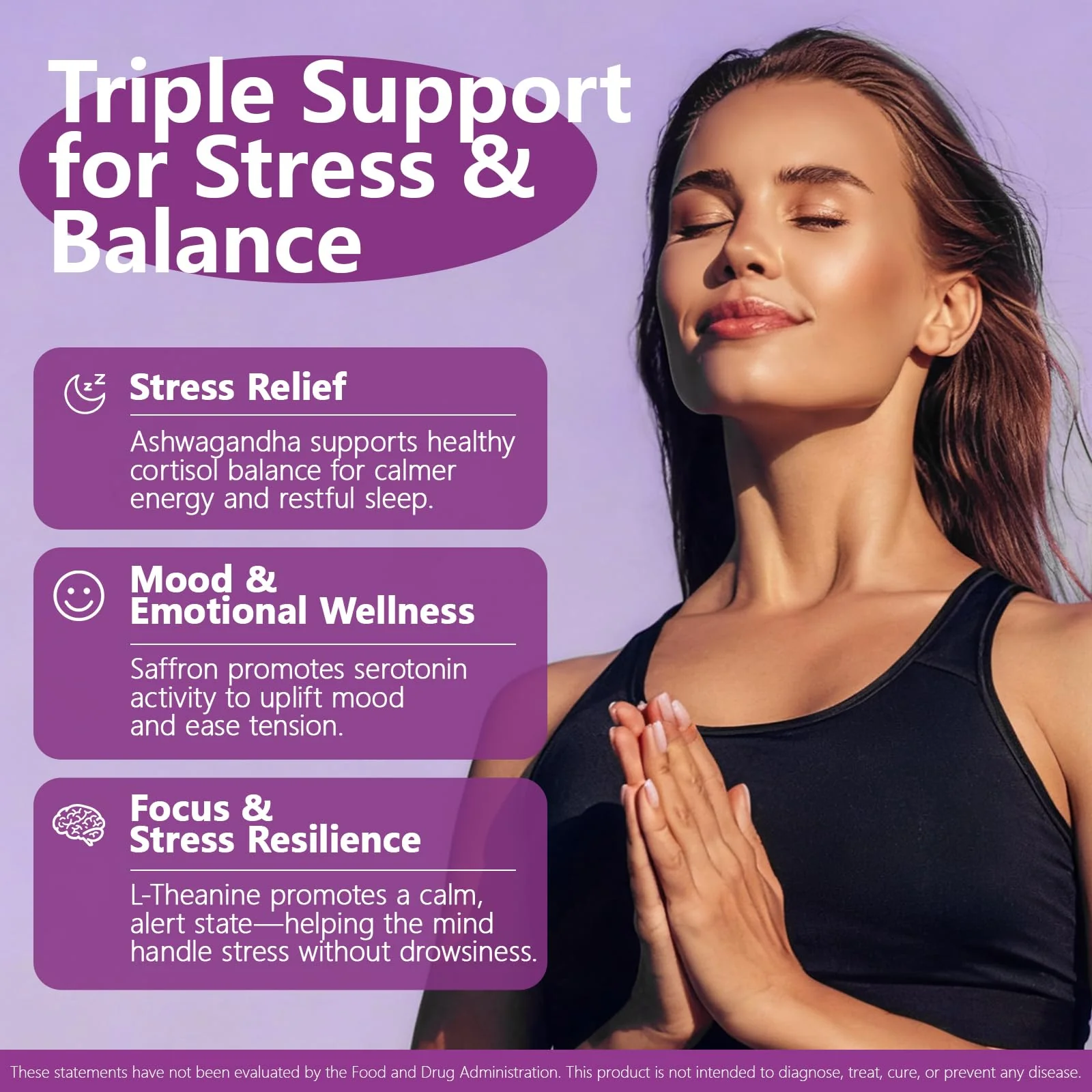 HyberVive Saffron Supplements with Ashwagandha & L-Theanine - 368.5MG - Mood Balance, Stress Relief & Mental Clarity – Cortisol Support for Women & Men, Made in USA, 90 Vegan Capsules - Image 6