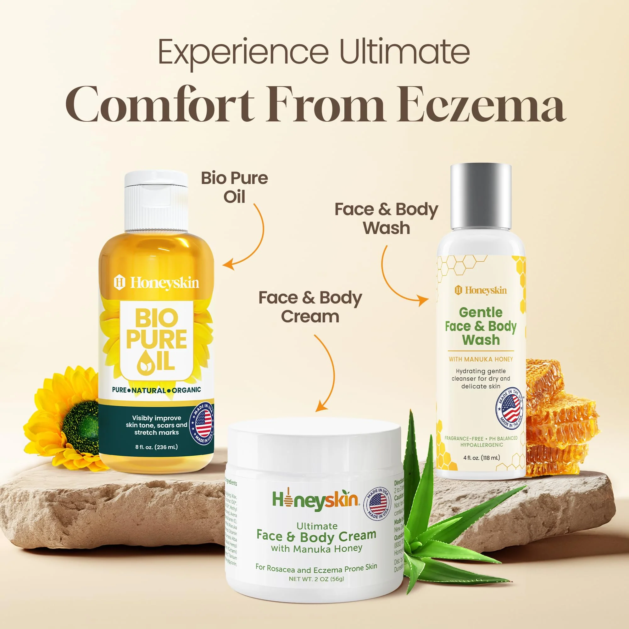 Hydrating Face Moisturizer & Body Cream with Manuka Honey Cream - Organic Face Moisturizer with Honey for Extremely Dry Skin - for Dry & Itchy Skin, Rosacea & Eczema Prone Skin 2oz - Image 3
