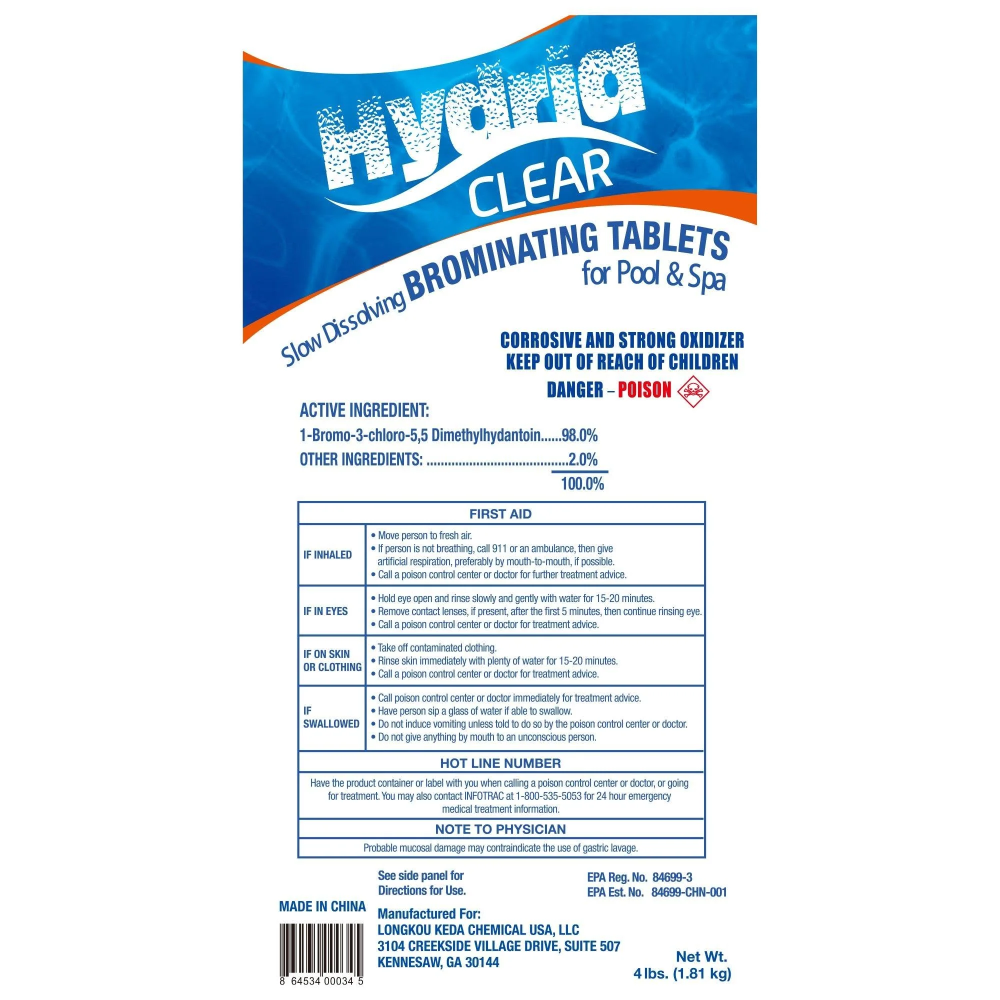 Hydria Clear 1 Inch Bromine Tablets, 4 lbs. LK04 - Image 3
