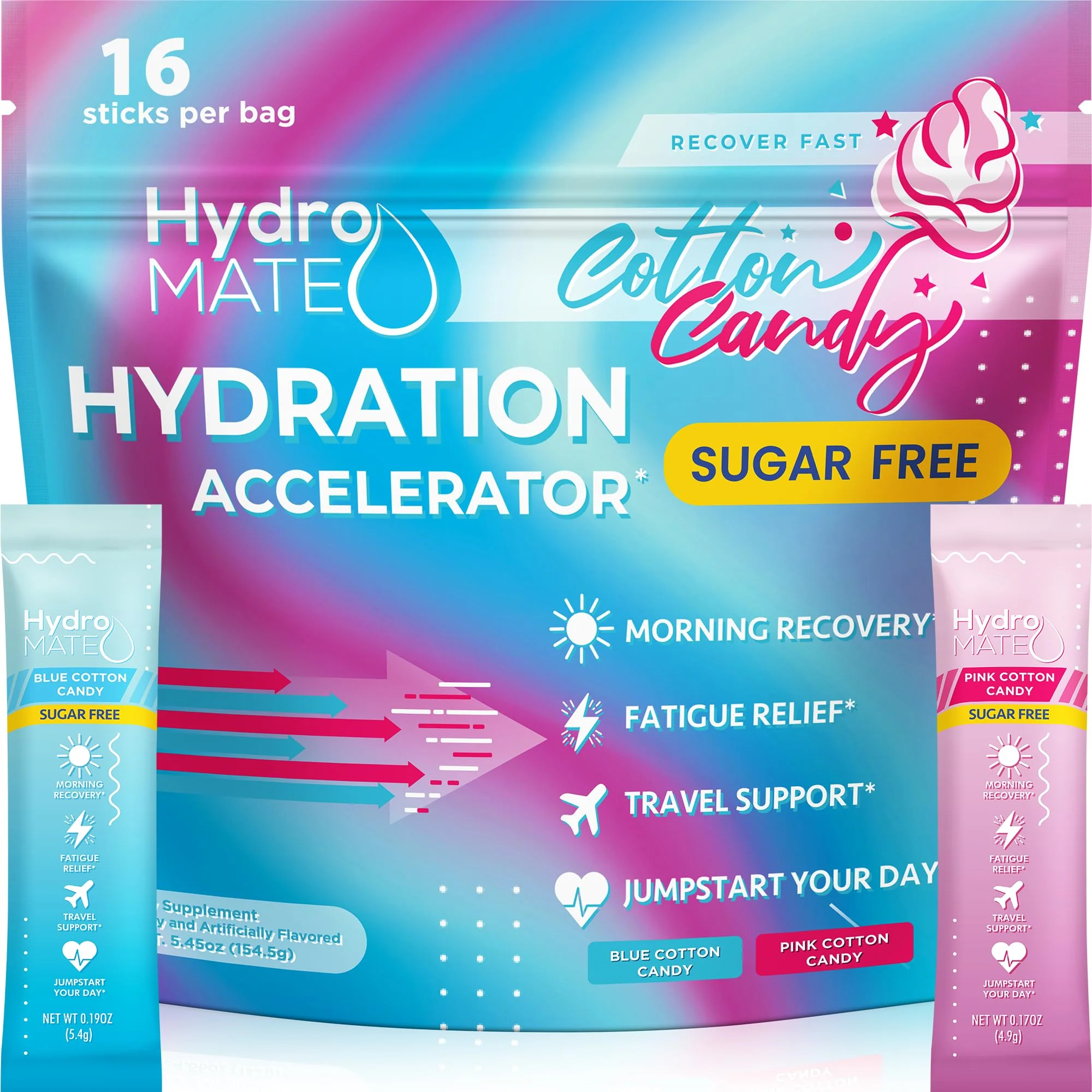 HydroMATE Electrolyte Powder Low Sugar Chocolate - 16 Sticks Instant Hydration Accelerator Drink Mix for Fast Recovery to Boost Energy - Supports Hydration on Keto Diet & Party Recovery - Image 2