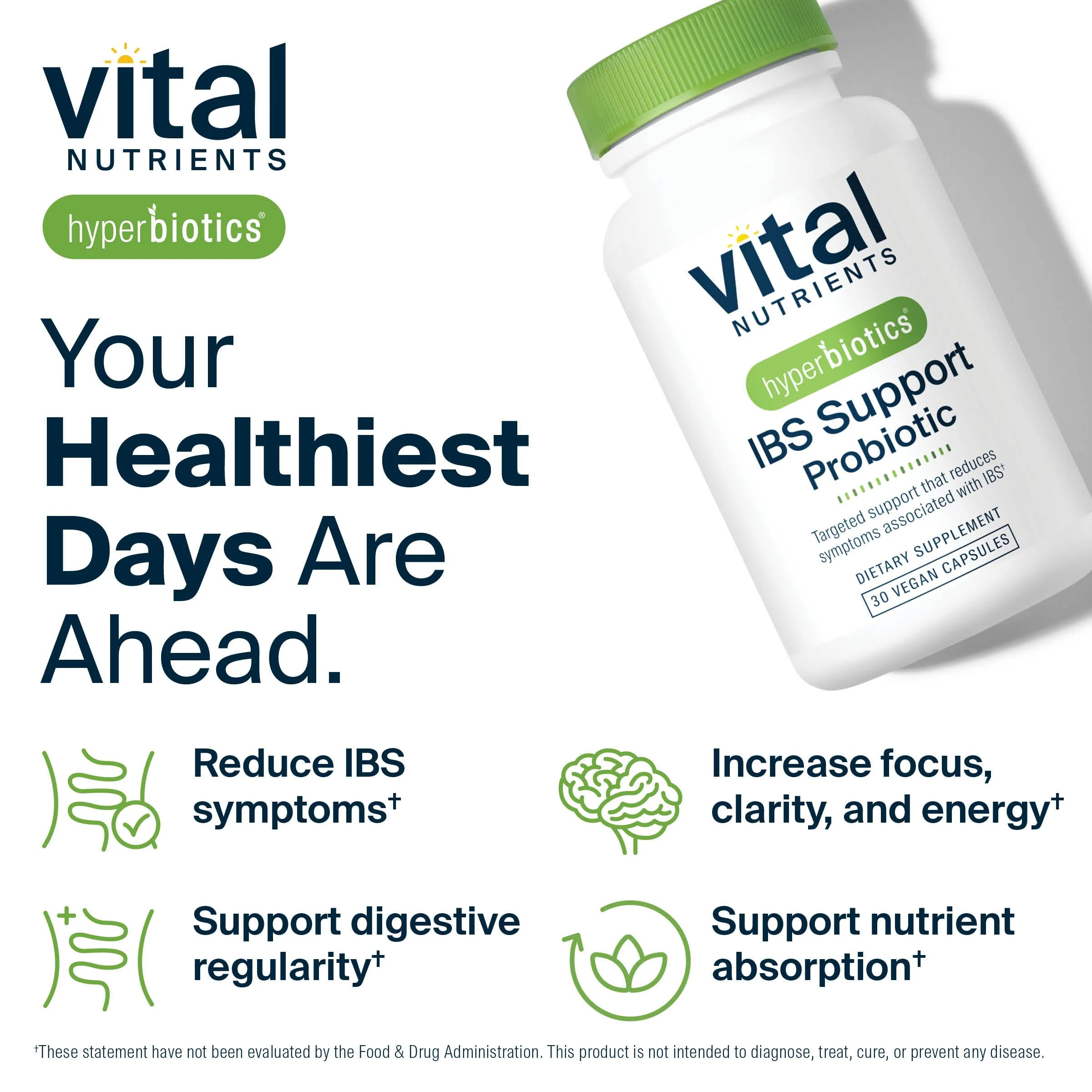 Hyperbiotics Vital Nutrients IBS Probiotic | Reduce Symptoms of IBS* | Clinically Studied Vegan probiotic for IBS Relief from Bloating, Gas, Diarrhea, & Abdominal Discomfort* | 30 Capsules - Image 4