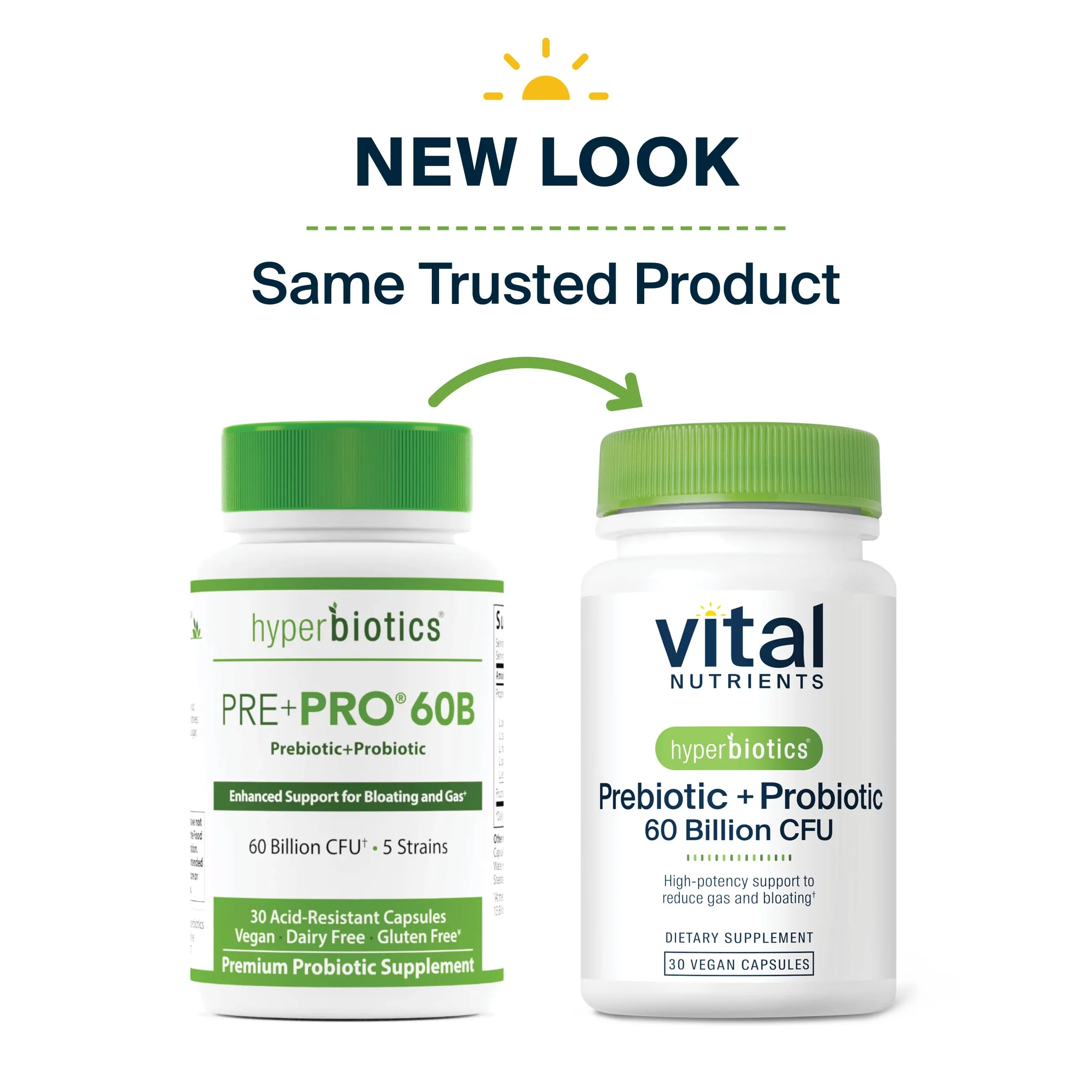 Hyperbiotics Vital Nutrients Prebiotic and Probiotic for Women and Men | 60 Billion CFU | Pre and Probiotics Supports Digestive Health, Constipation, Diarrhea, Gas & Bloating* | 30 Vegan Capsules - Image 2