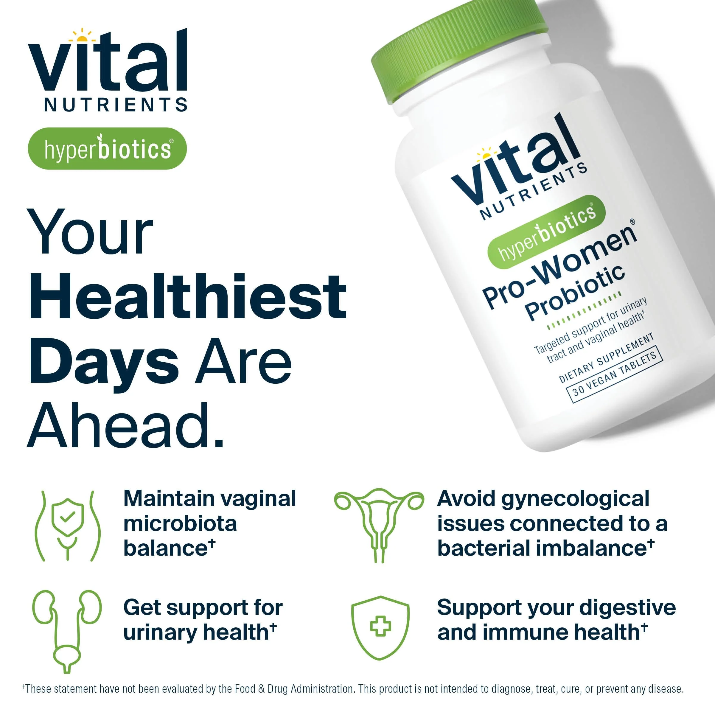 Hyperbiotics Vital Nutrients Pro Women Probiotics for Women | Vaginal Probiotics for PH Balance | Oral Probiotic for Vaginal Health and Urinary Tract Health | 6 Targeted Strains | 30 Vegan Tablets - Image 5