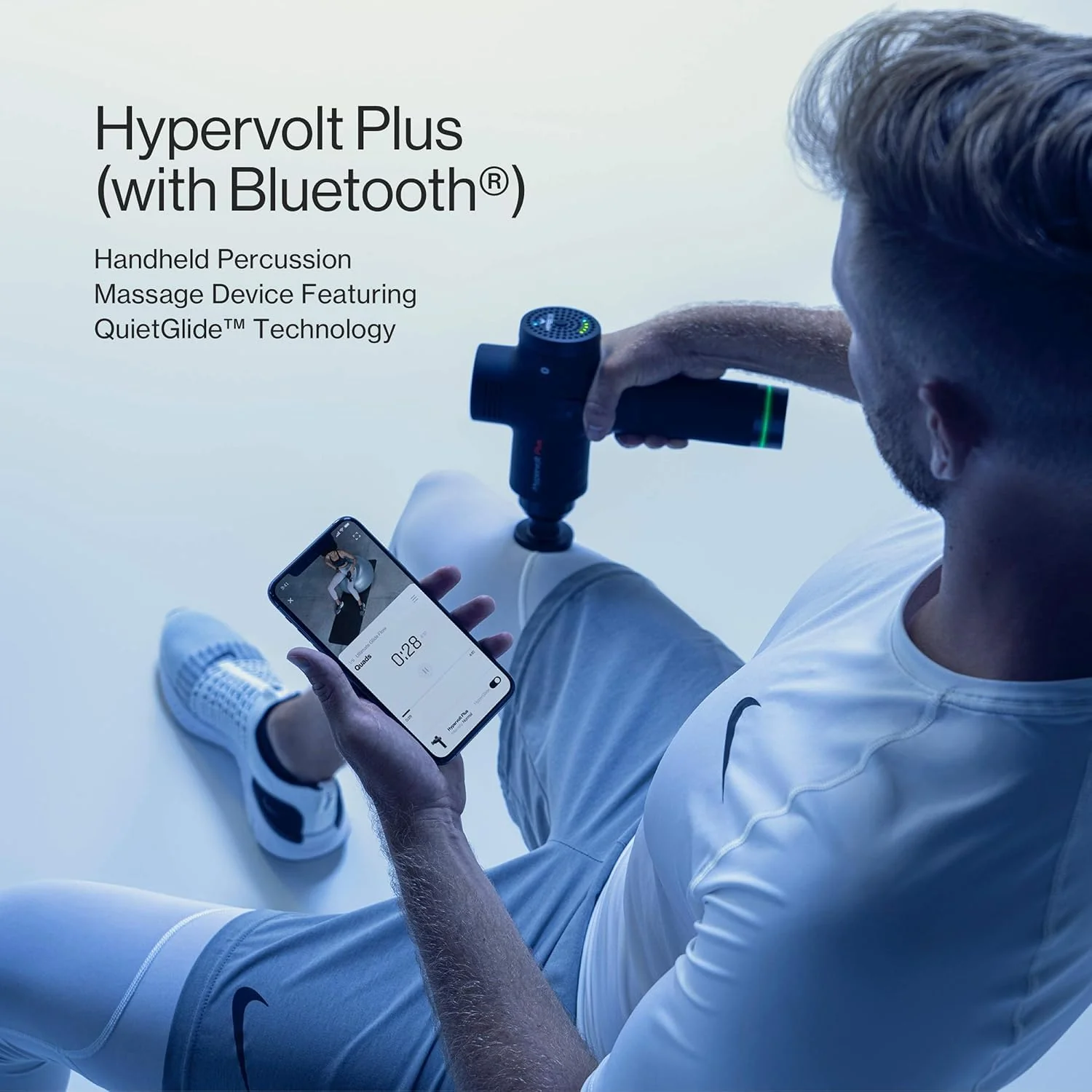 Hypervolt Plus, Featuring Quiet Glide Technology - Handheld Percussion Massage Gun | 3 Speeds, 5 Interchangeable Heads | Helps Relieve Sore Muscles and Stiffness (Hypervolt Plus w/Bluetooth) - Image 5