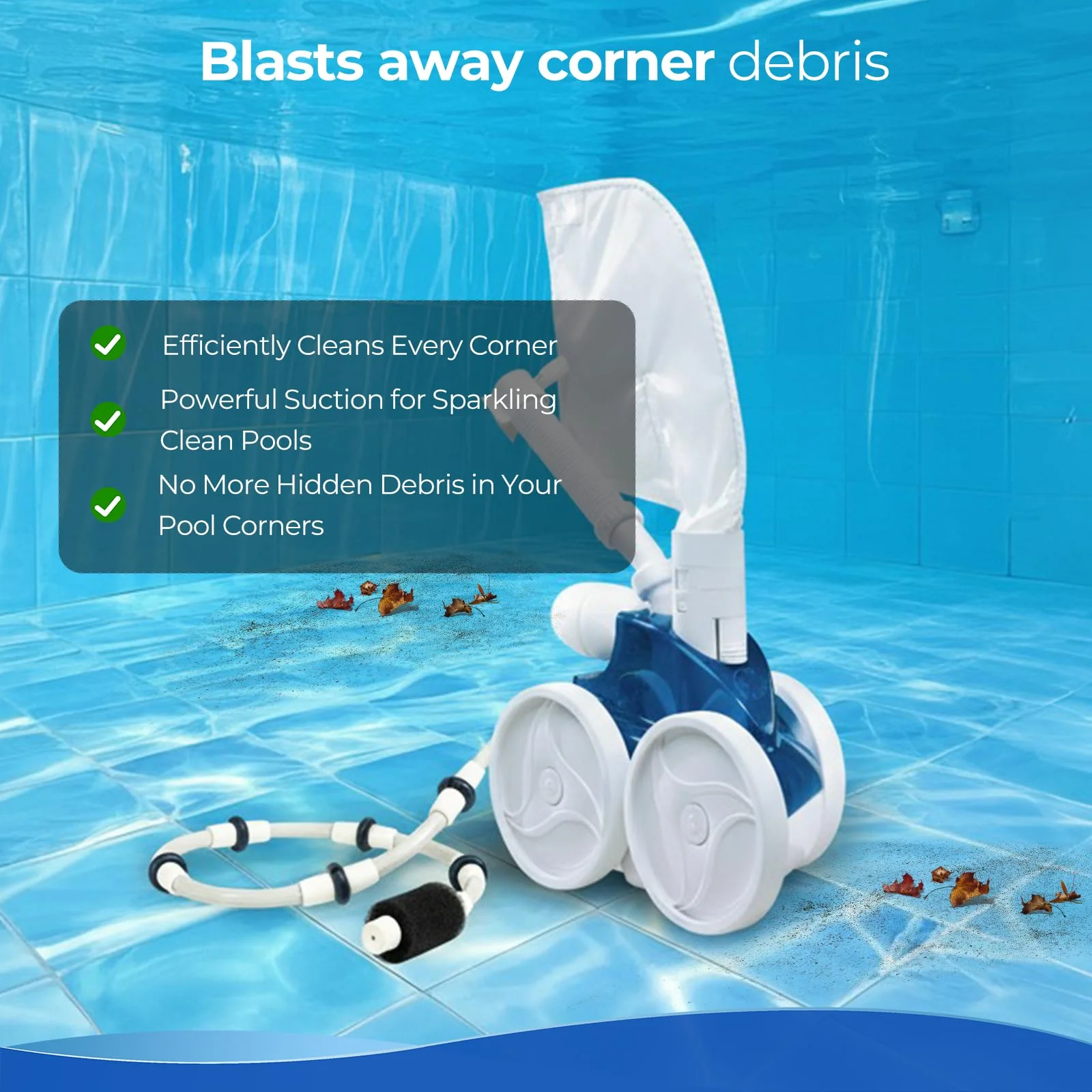 Hypolinx Polaris-Compatible B5 Complete Sweep Hose - Restores Cleaning Power for Polaris 280, 380, 180, 480 Pool Cleaners - Includes Tail Scrubber, Wear Rings & Clamp(NOT for 360) - Image 2