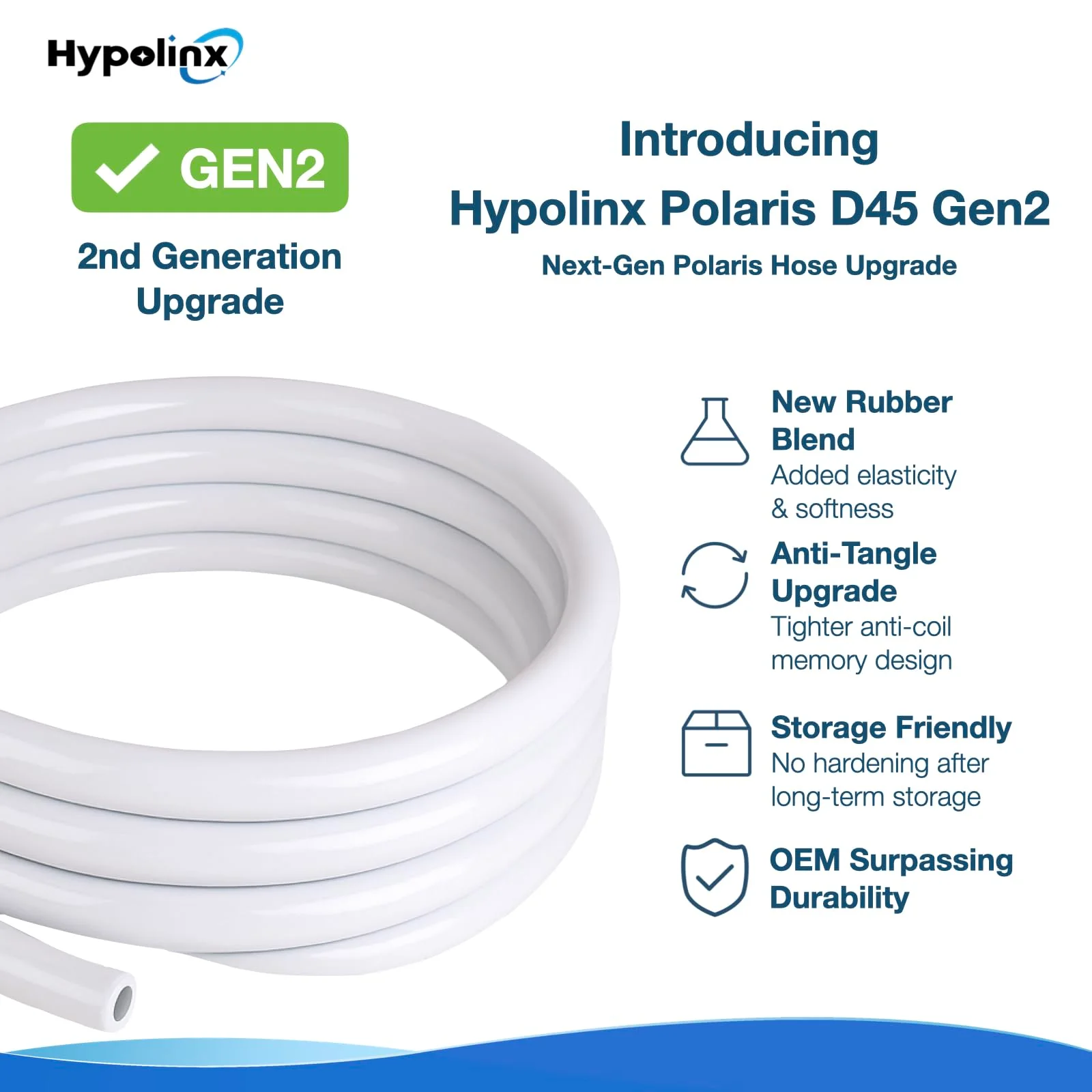 Hypolinx Polaris Compatible Pool Cleaner Hose Replacement – Gen2 30 Ft Feeder Hose for Polaris 280 380 180 & D45 – Tangle-Free Design (Not for 360) - Image 5