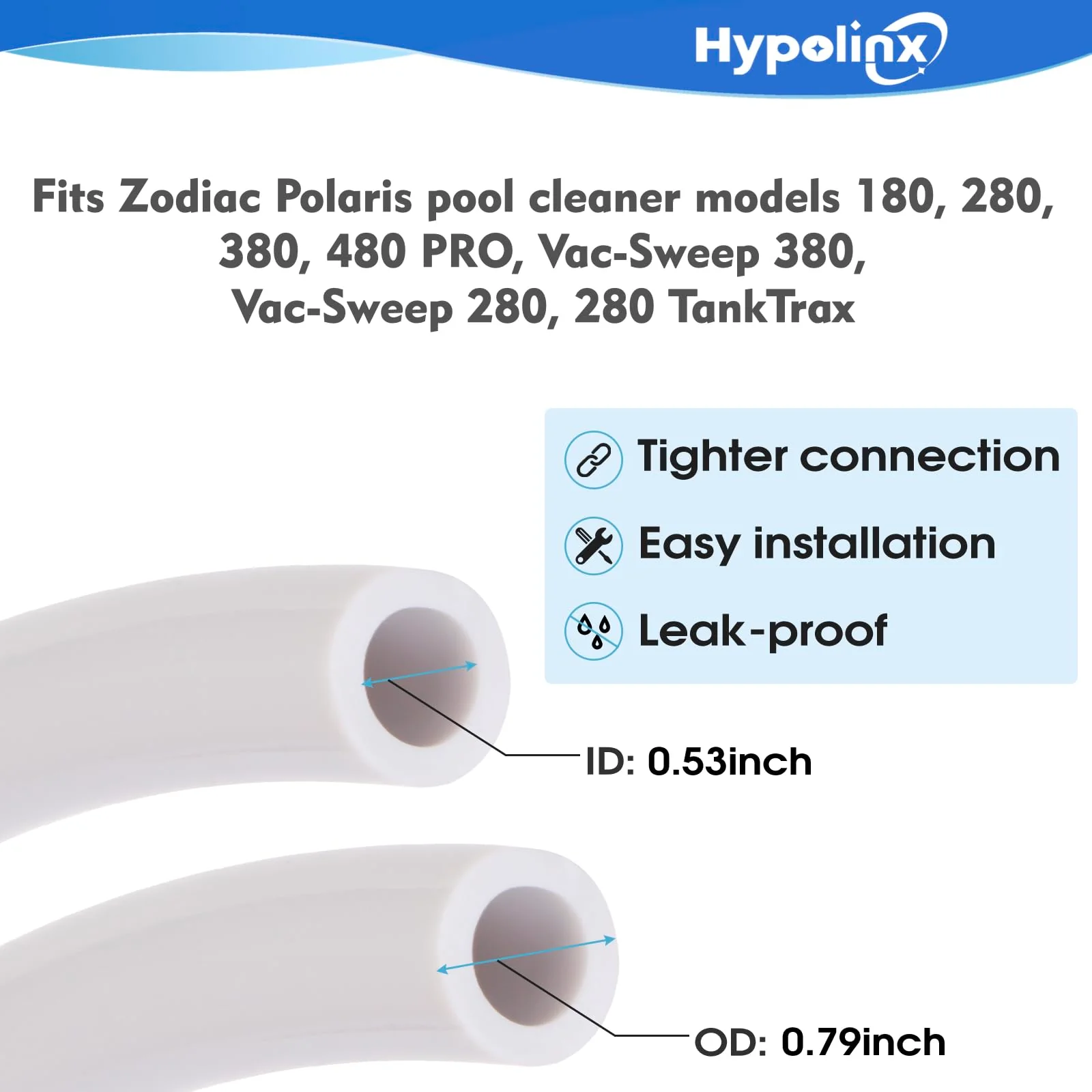 Hypolinx Polaris Compatible Pool Cleaner Hose Replacement – Gen2 30 Ft Feeder Hose for Polaris 280 380 180 & D45 – Tangle-Free Design (Not for 360) - Image 7