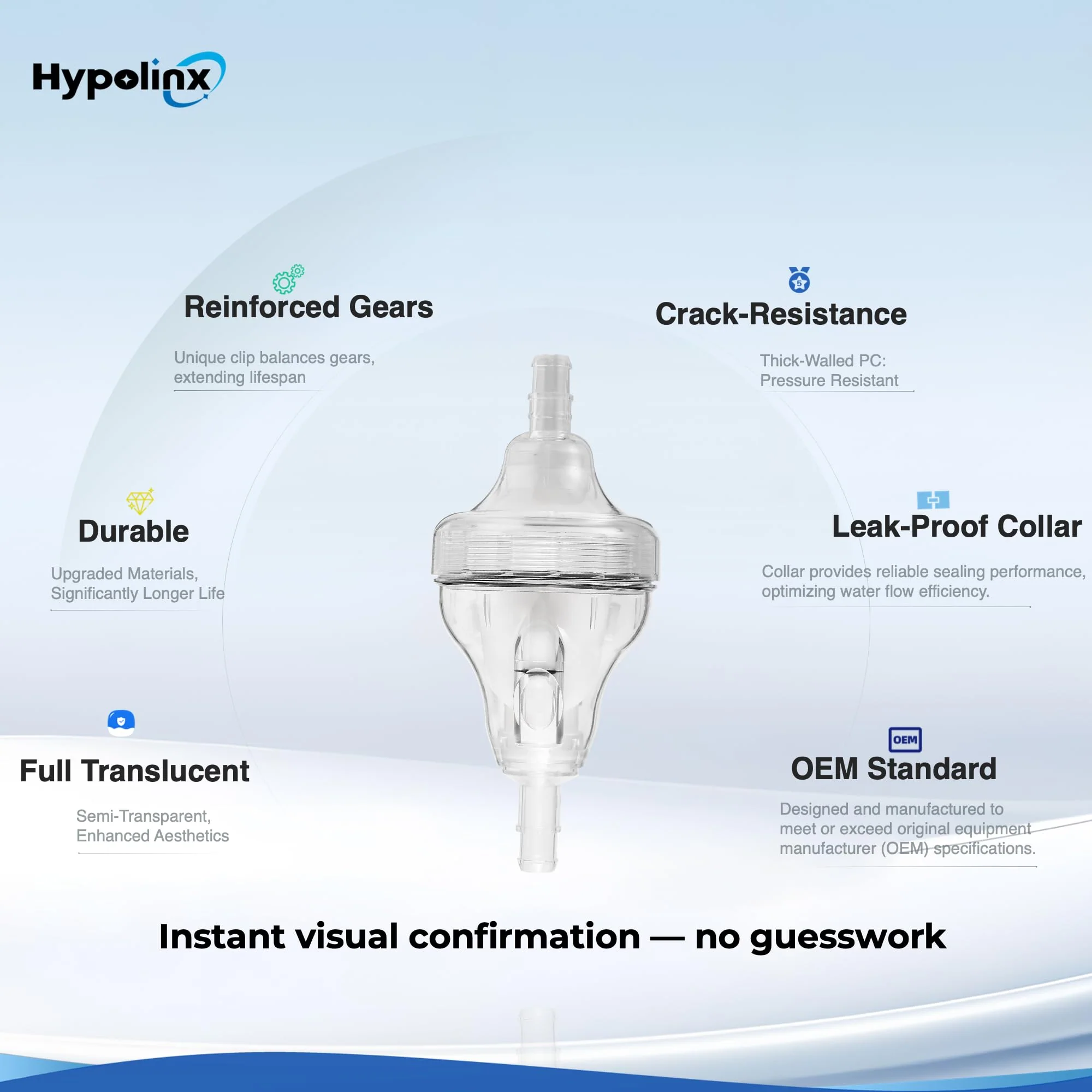 Hypolinx Upgraded Polaris Backup Valve Replacement G52 for Polaris Pool Cleaner 280, 180, 380, 480 — Transparent Case for Easy Inspection, High-Strength Gears, Crack-Resistant Durable Kit - Image 5