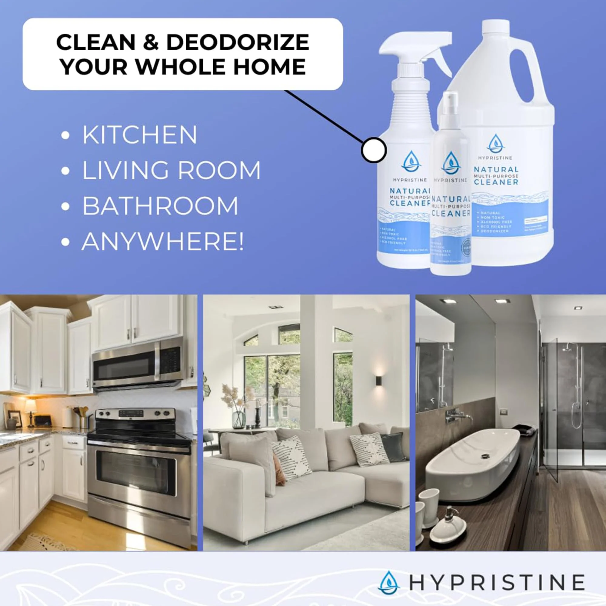 HYPRISTINE PURE Hypochlorous Acid Spray, Multi-Purpose Cleaner, Superior Shelf Life, 0% Bleach, 0% Alcohol, Food Contact Safe, Eliminate Non-Living Allergens, Remove Pet Odor, Clean Any Surface - Image 8