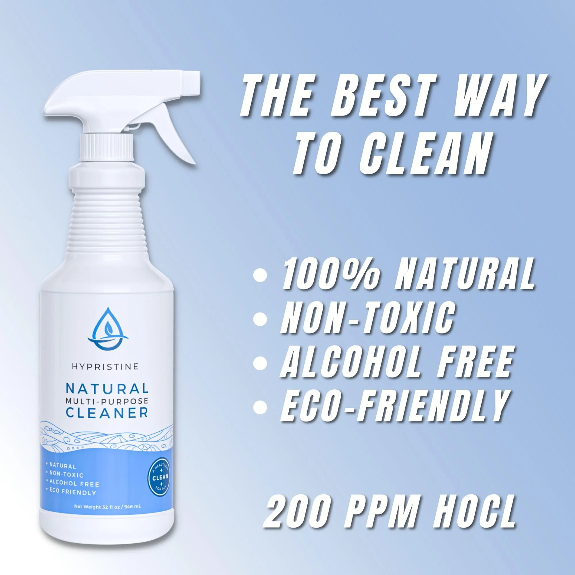 HYPRISTINE PURE Hypochlorous Acid Spray, Multi-Purpose Cleaner, Superior Shelf Life, 0% Bleach, 0% Alcohol, Food Contact Safe, Eliminate Non-Living Allergens, Remove Pet Odor, Clean Any Surface - Image 9