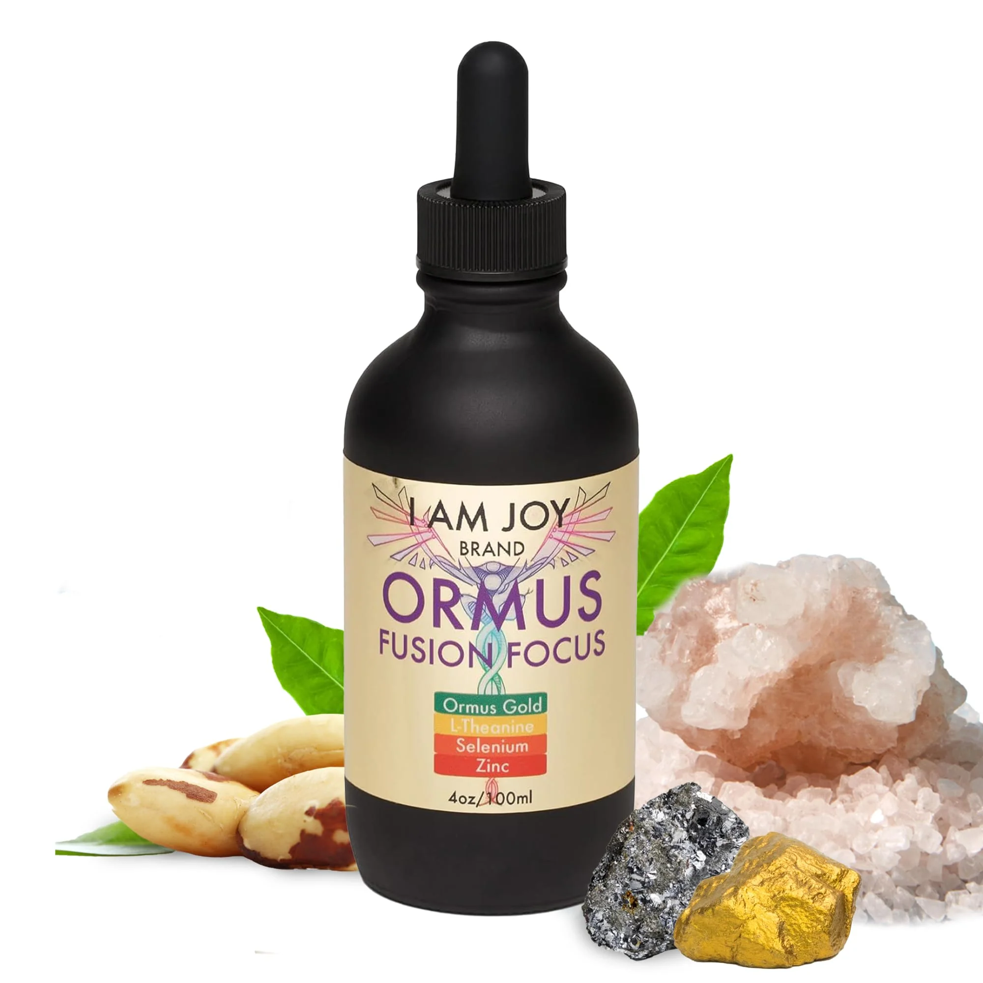 I Am Joy co. Ormus Monoatomic Gold, L-Theanine, Selenium, Zinc for Pineal Gland Detox, Lucid Dreaming, Kundalini Support, Neurological Strength Fusion Focus 4oz - Image 2