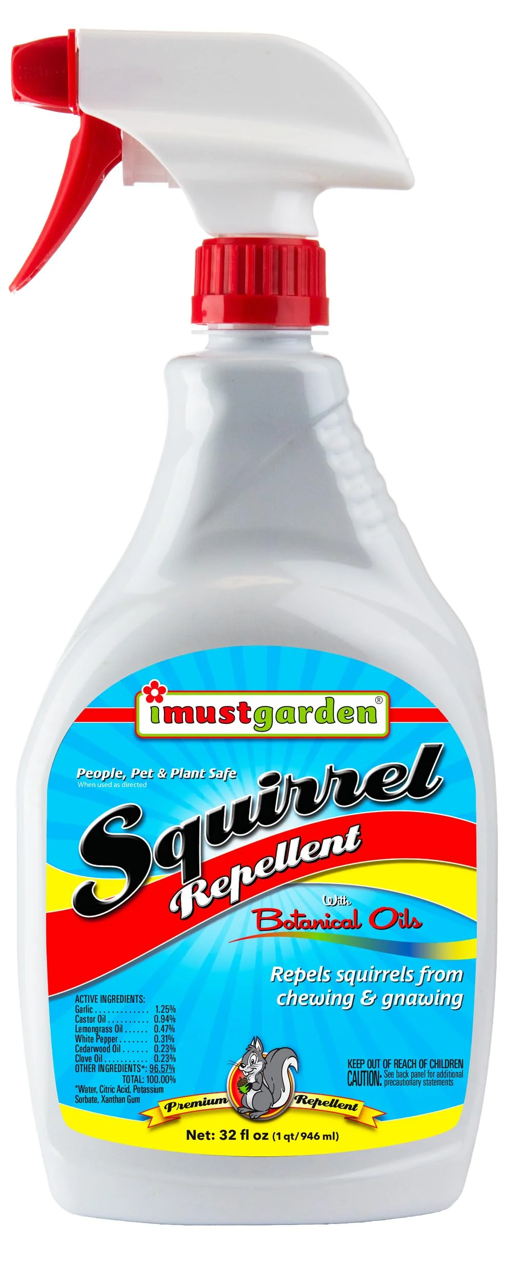 I Must Garden Squirrel Repellent: Protects Vehicles, Plants, Decking, & Furniture – Works on Chipmunks – 32oz Ready to Use - Image 2