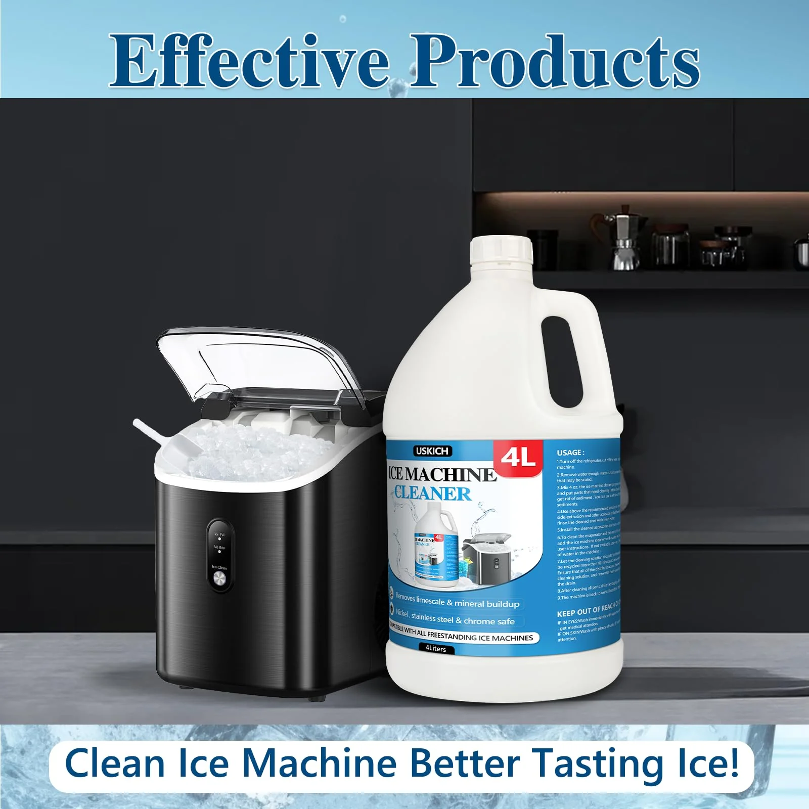 Ice Machine Cleaner Maker Descaler - Nickel Safe Descaler, Ice Maker Cleaner Compatible with Whirlpool, Scotsman, KitchenAid, Affresh, Hoshizaki, GE Opal Cleaning Kit, (1Gallon, 33 Uses) - Image 3