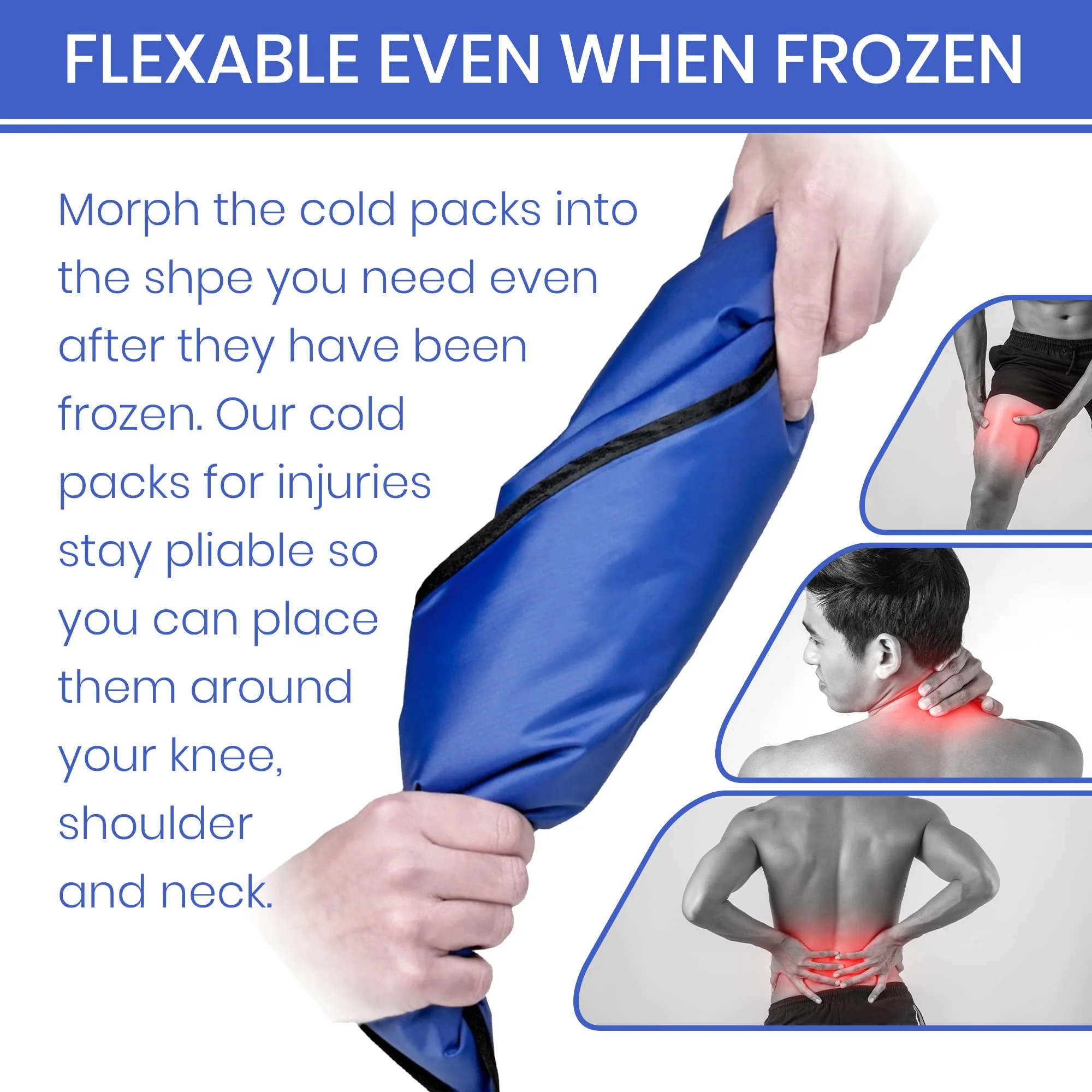 Ice Pack for Injuries Reusable, Soft Gel Flexible - (Large: 11"x14.5") for Hip, Shoulder, Knee, Back - Comfy Cold Pack Compress for Swelling, Bruises, Surgery (Lavender, 1 Pack) - Image 8