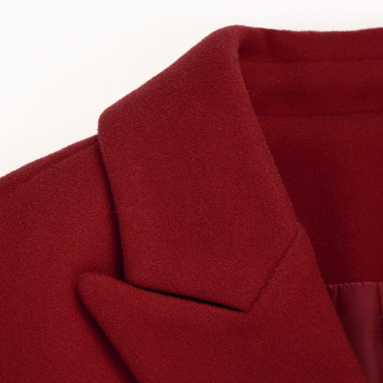 IDEALSANXUN Christmas Outfits for Women Fall Fashion Winter Clothes Wool Coats Trench Coat Peacoat, Maple Red, M - Image 4
