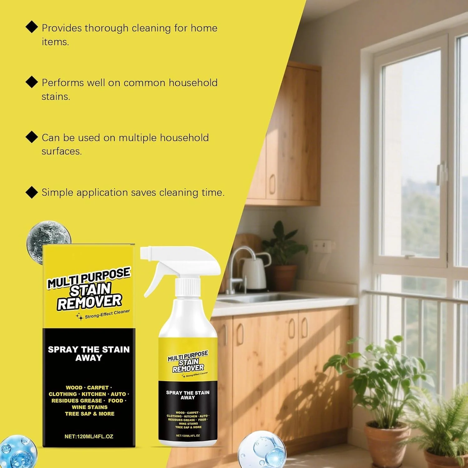 iekufes AlienPower Spray,Multi-Purpose Stain Remover -A powerful cleaner for kitchens, floors, toilets, and cars.Effectively removes hard water stains, yellowing, rust, and stubborn residues(120ml) - Image 7