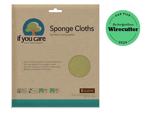 If You Care Sponge Cloths – 5 Count – 100% Natural Cleaning Rags for Kitchen, Bathroom, Home Countertop Surfaces – Absorbent, Reusable, Machine Washable, Compostable (Pack of 3) - Image 3