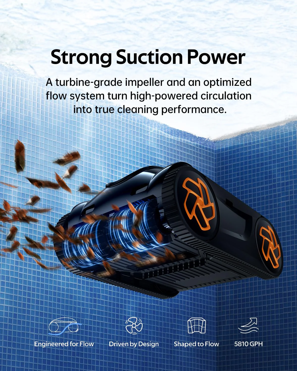 iGarden Robotic Pool Cleaner K Series, Cordless Pool Vacuum Robot for Inground & Above Ground Pools, Smart Navigation, Touchscreen, Self-Parking, Cleans Floor, Wall & Waterline, 150 Min - Image 6